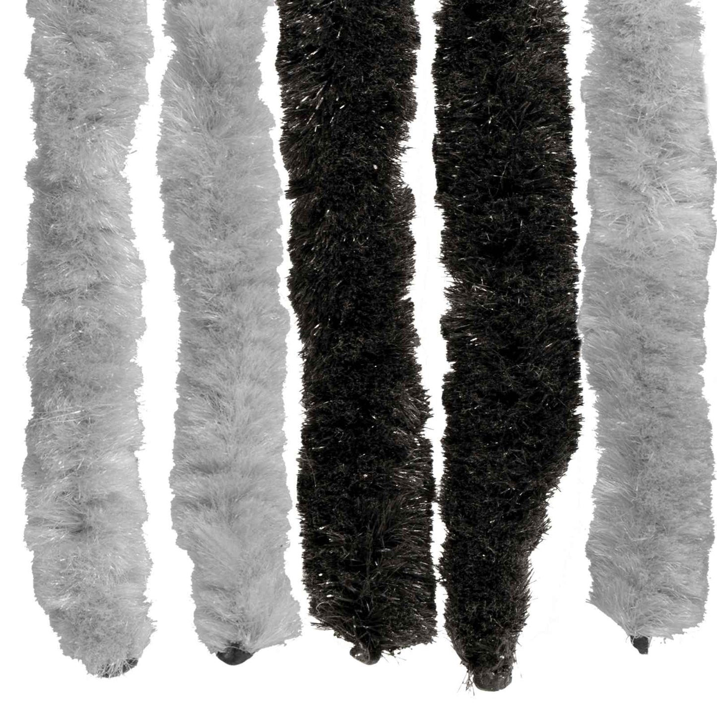 Insektgardin i chenille Grå og sort 100 x 230 cm 100% PP