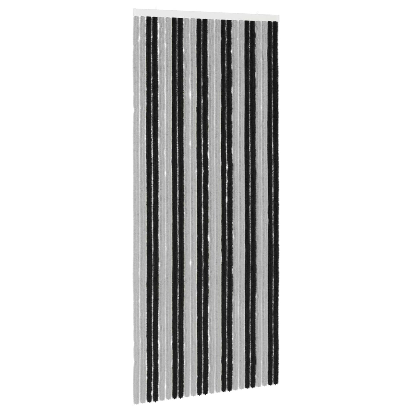 Insektgardin i chenille Grå og sort 100 x 230 cm 100% PP