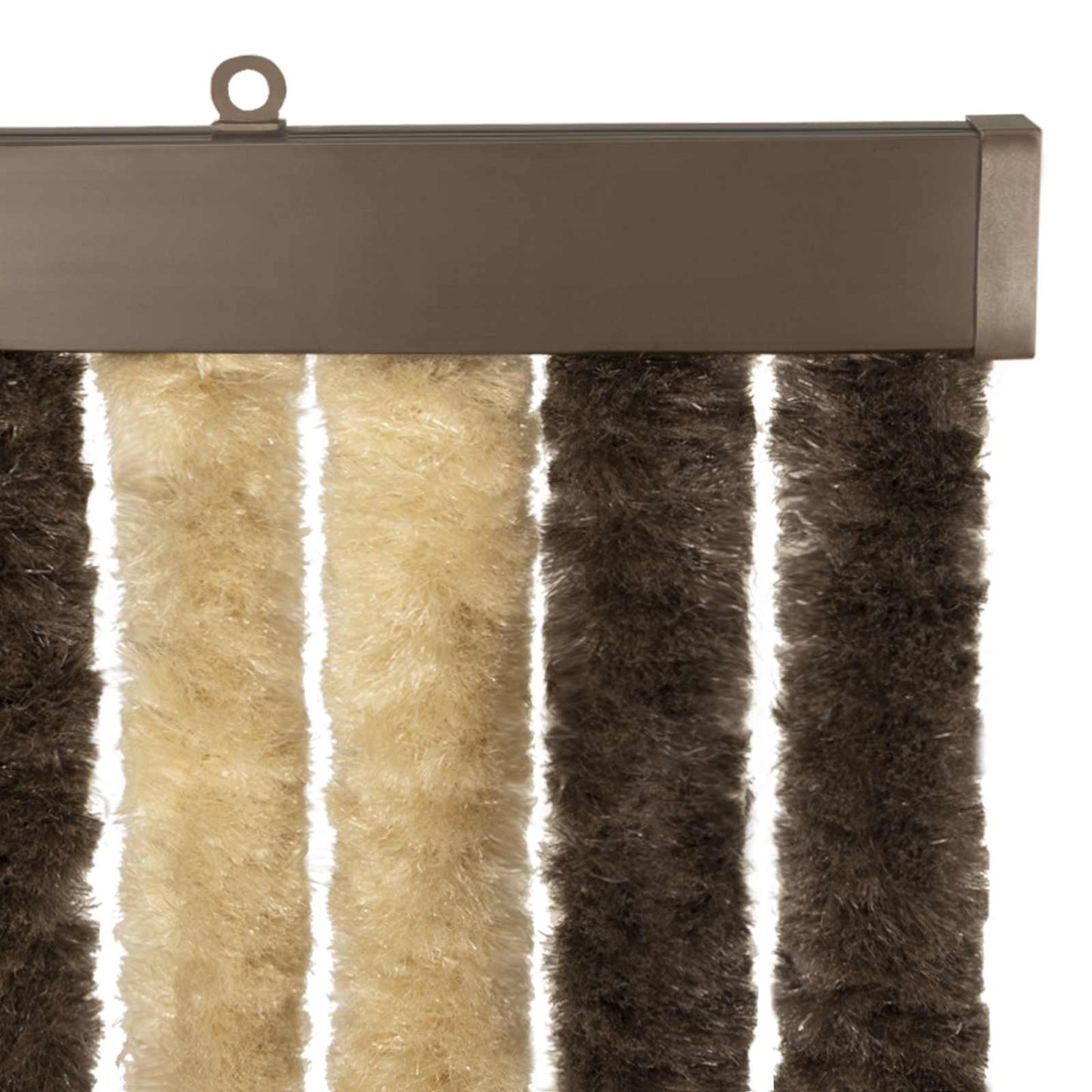 Insektgardin i chenille Mørkebrun og Beige 90 x 200 cm 100% PP