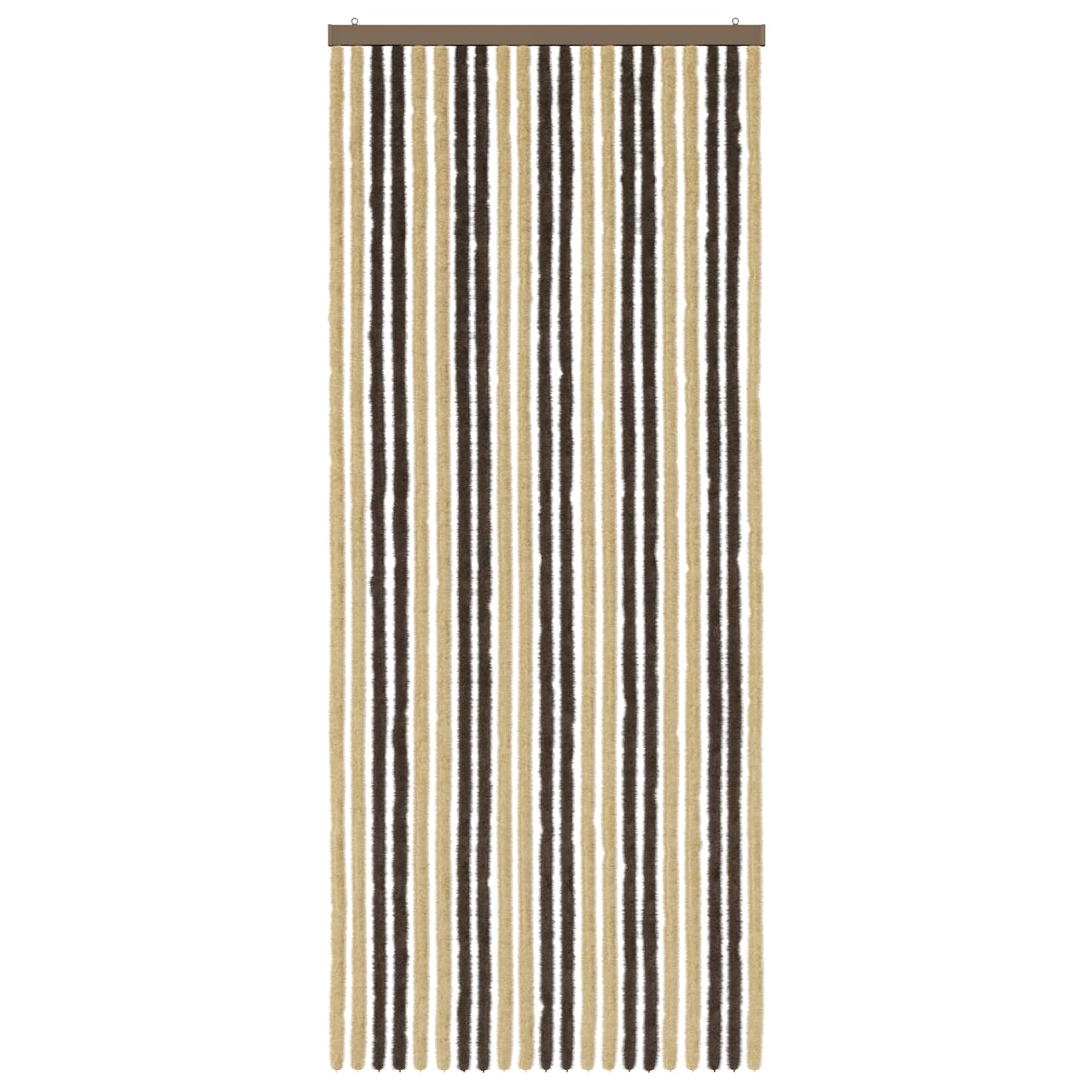 Insektgardin i chenille Mørkebrun og Beige 90 x 220 cm 100% PP