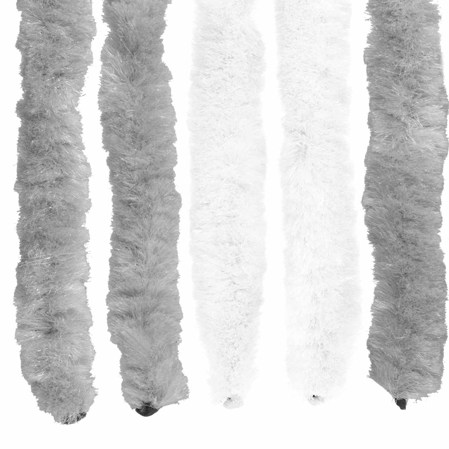 Insektgardin i chenille Grå og Hvid 100 x 220 cm 100% PP