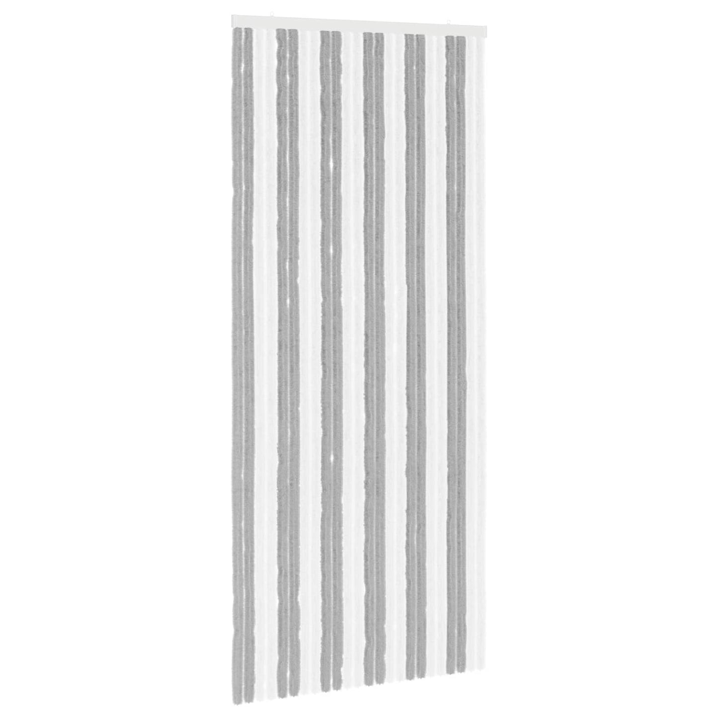 Insektgardin i chenille Grå og Hvid 100 x 230 cm 100% PP