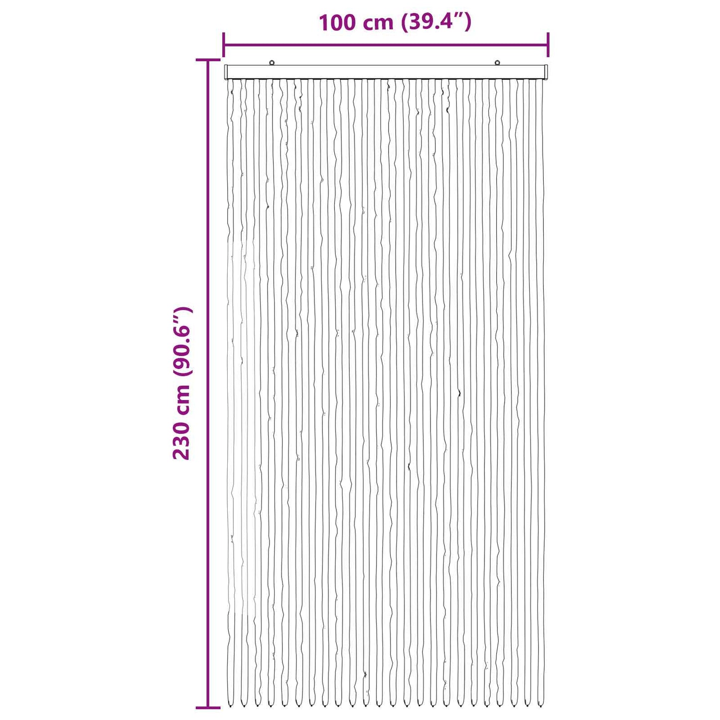 Insektgardin i chenille Grå og Hvid 100 x 230 cm 100% PP