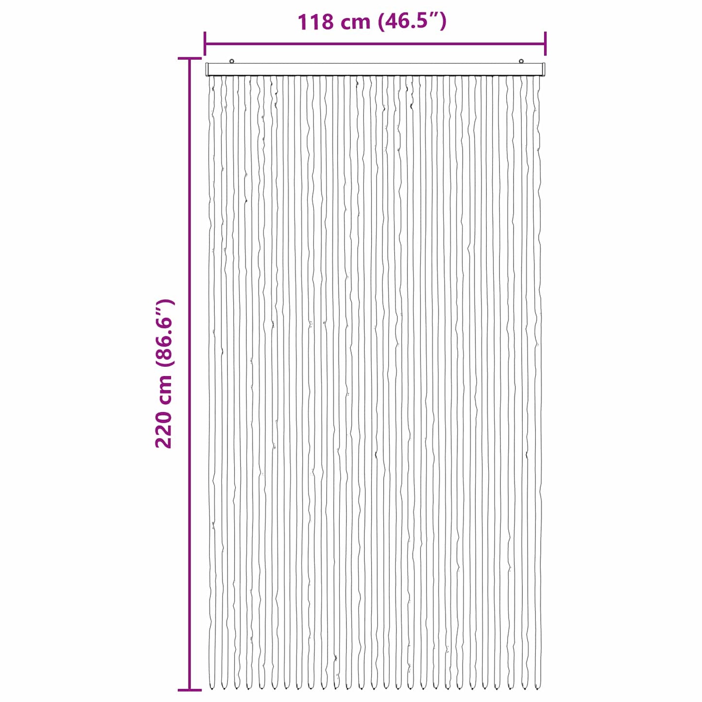 Insektgardin i chenille Grå og Hvid 118 x 220 cm 100% PP