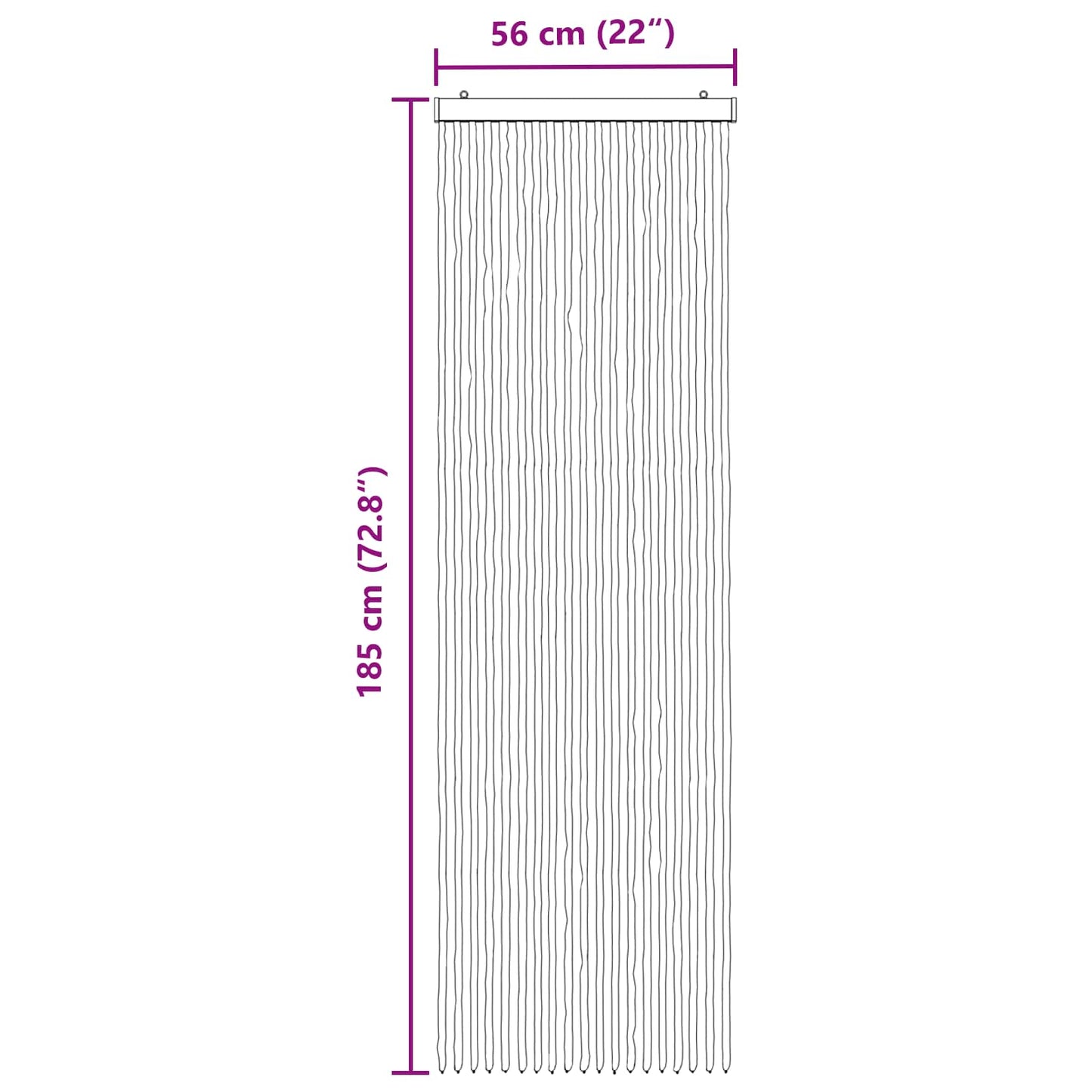Insektgardin i chenille Grå og beige 56 x 185 cm 100% PP