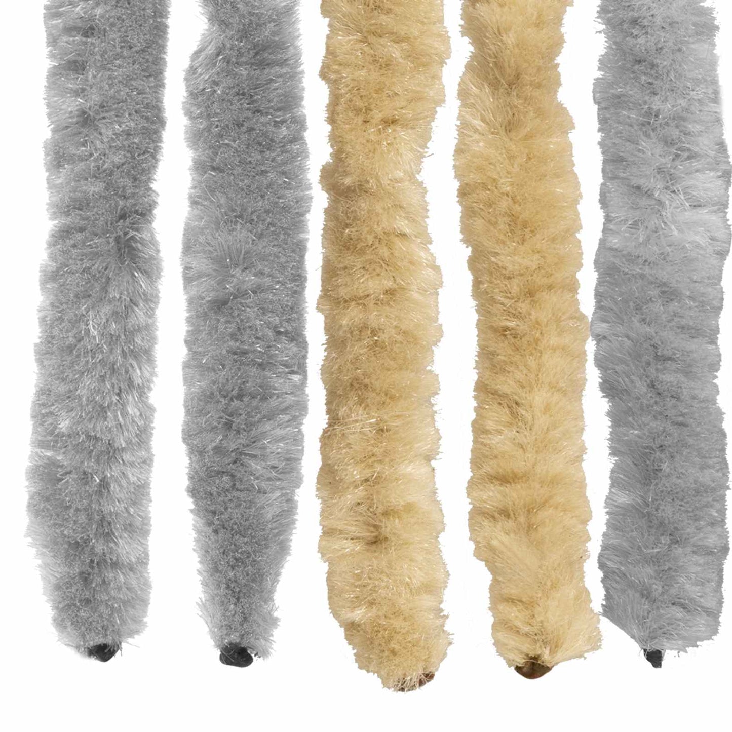 Insektgardin i chenille Grå og beige 100 x 200 cm 100% PP