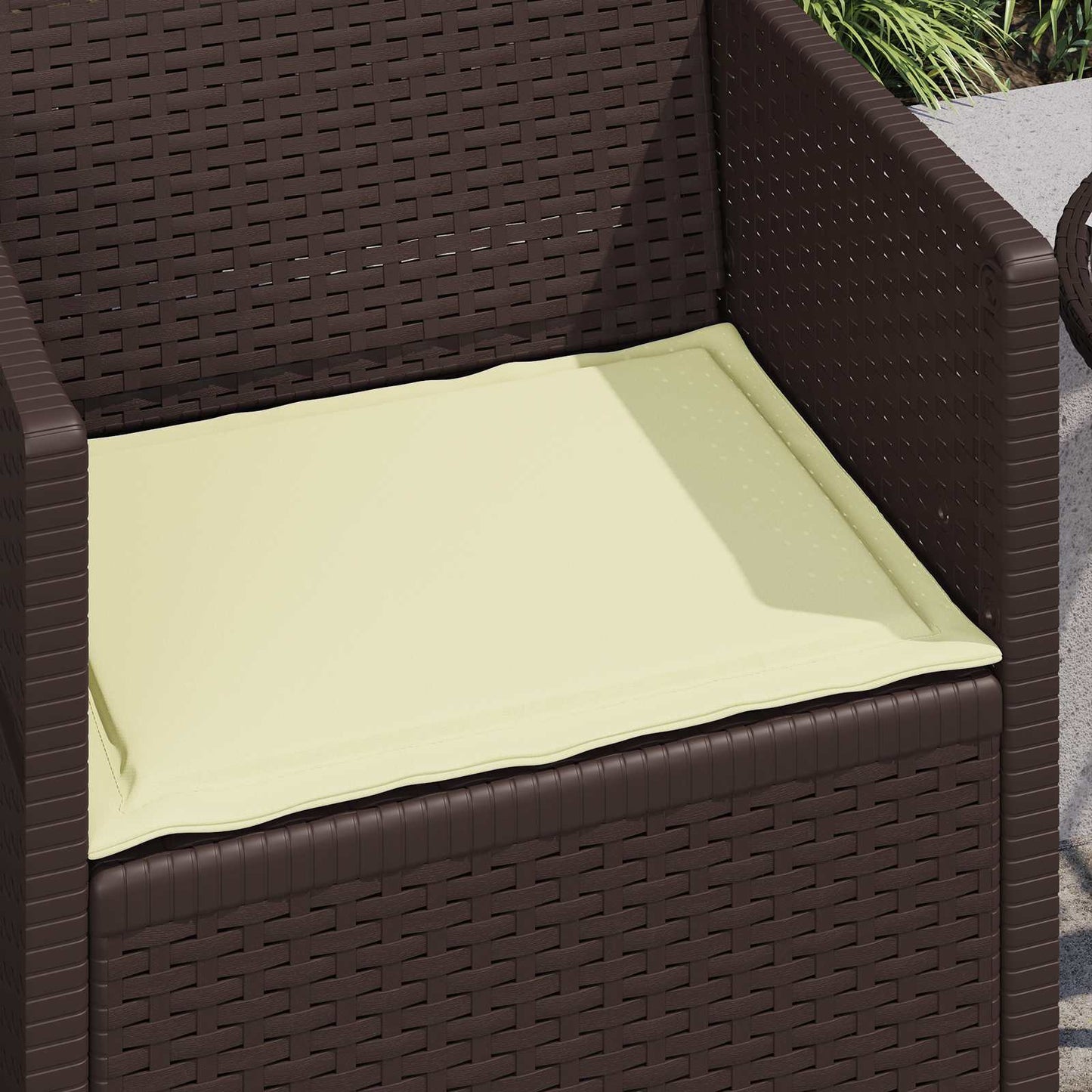 Sædepuder 4 pcs Cremefarvet 47 x 36 x 2 cm Polyester