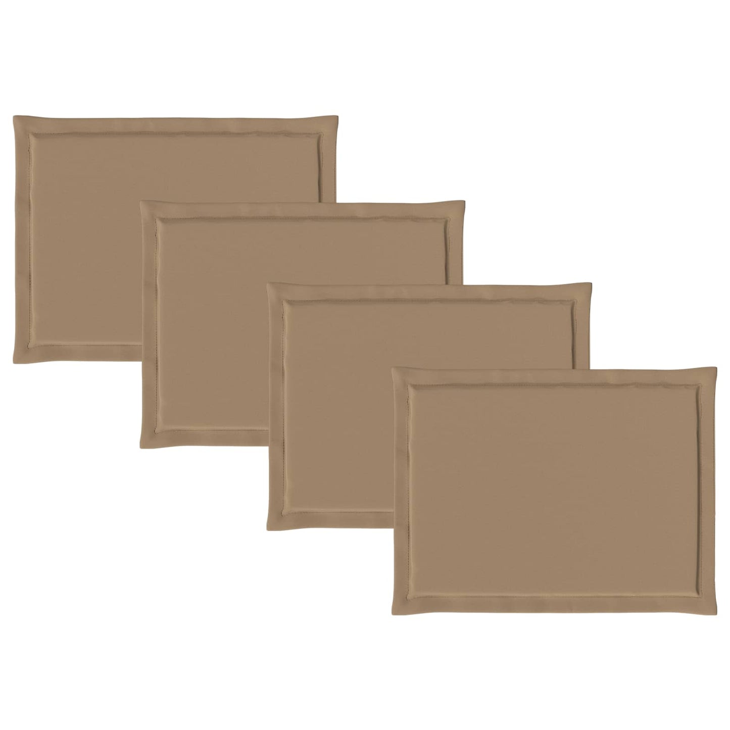 Sædepuder 4 pcs Gråbrun 47 x 36 x 2 cm Polyester