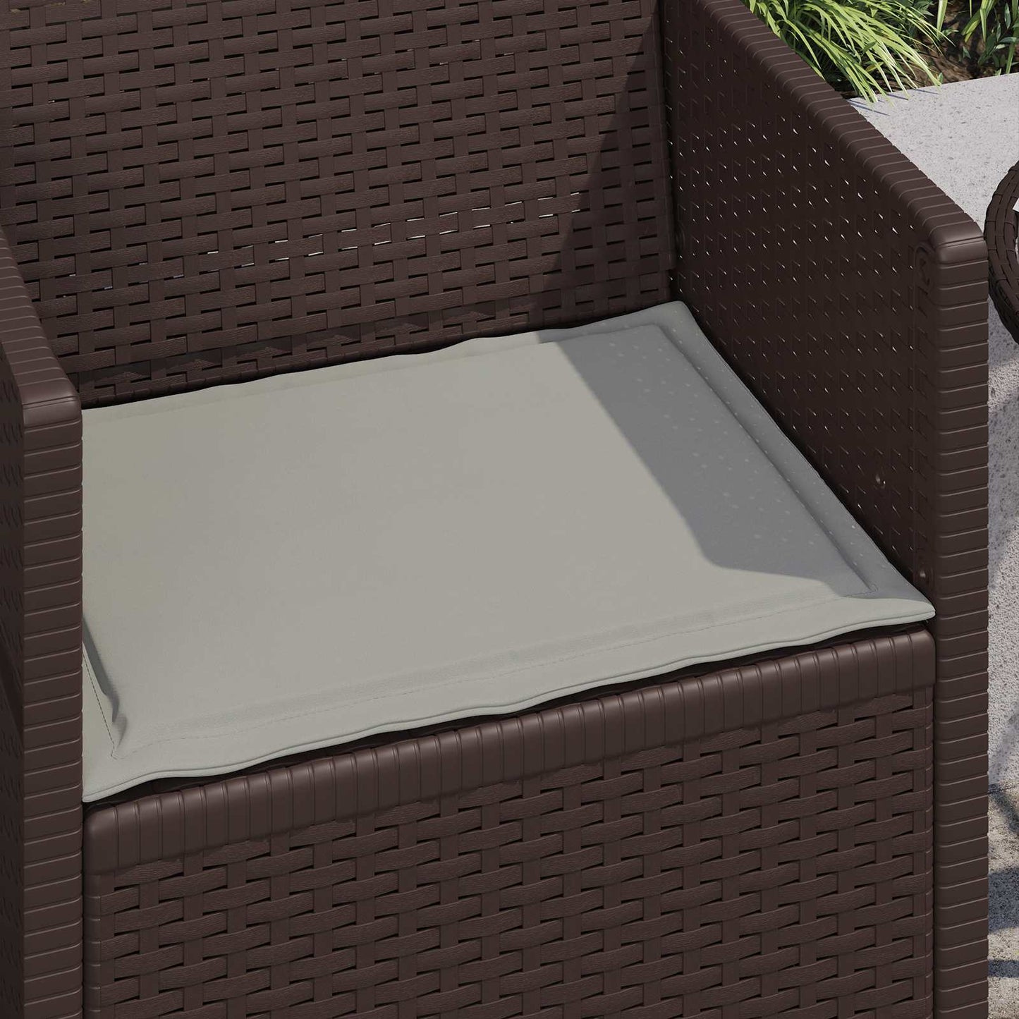 Sædepuder 4 pcs Lysegrå 47 x 36 x 2 cm Polyester