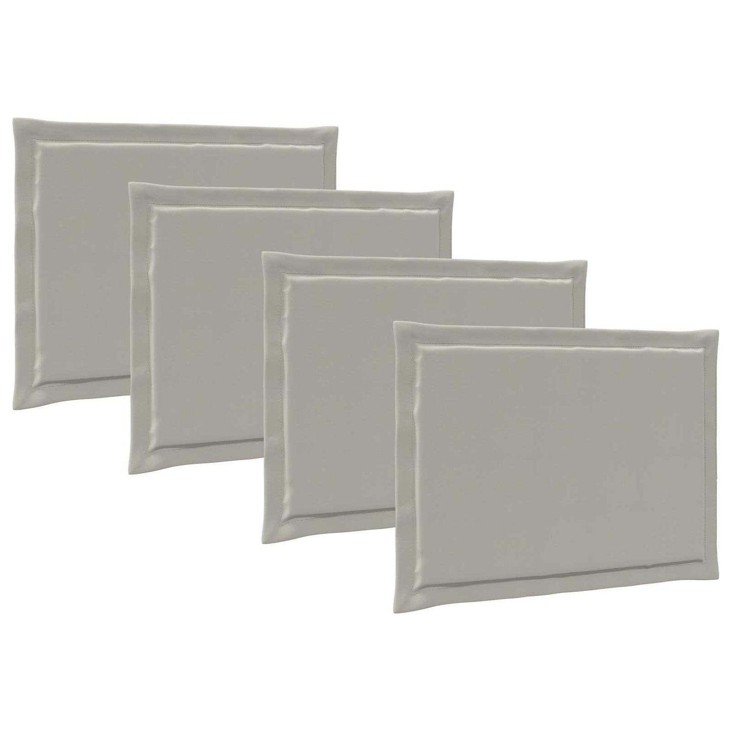 Sædepuder 4 pcs Lysegrå 47 x 36 x 2 cm Polyester