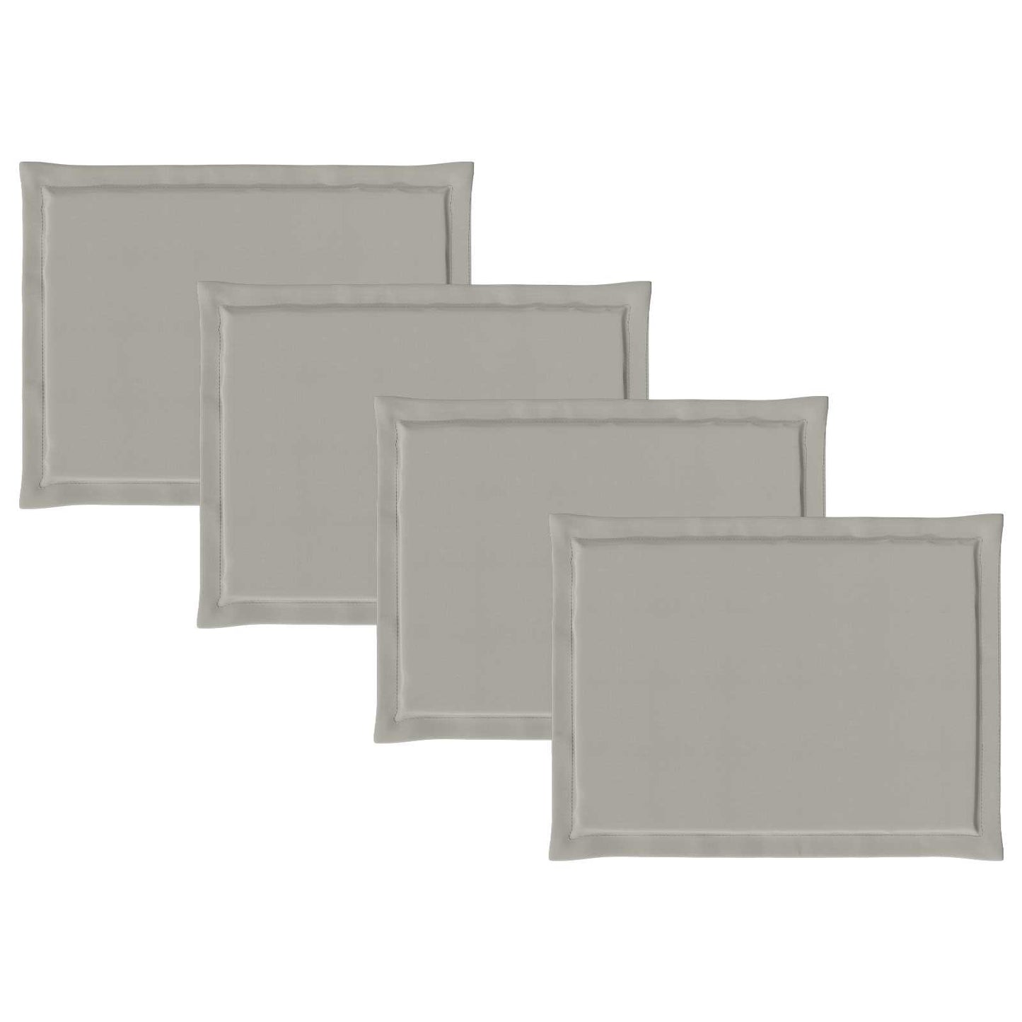 Sædepuder 4 pcs Lysegrå 47 x 36 x 2 cm Polyester
