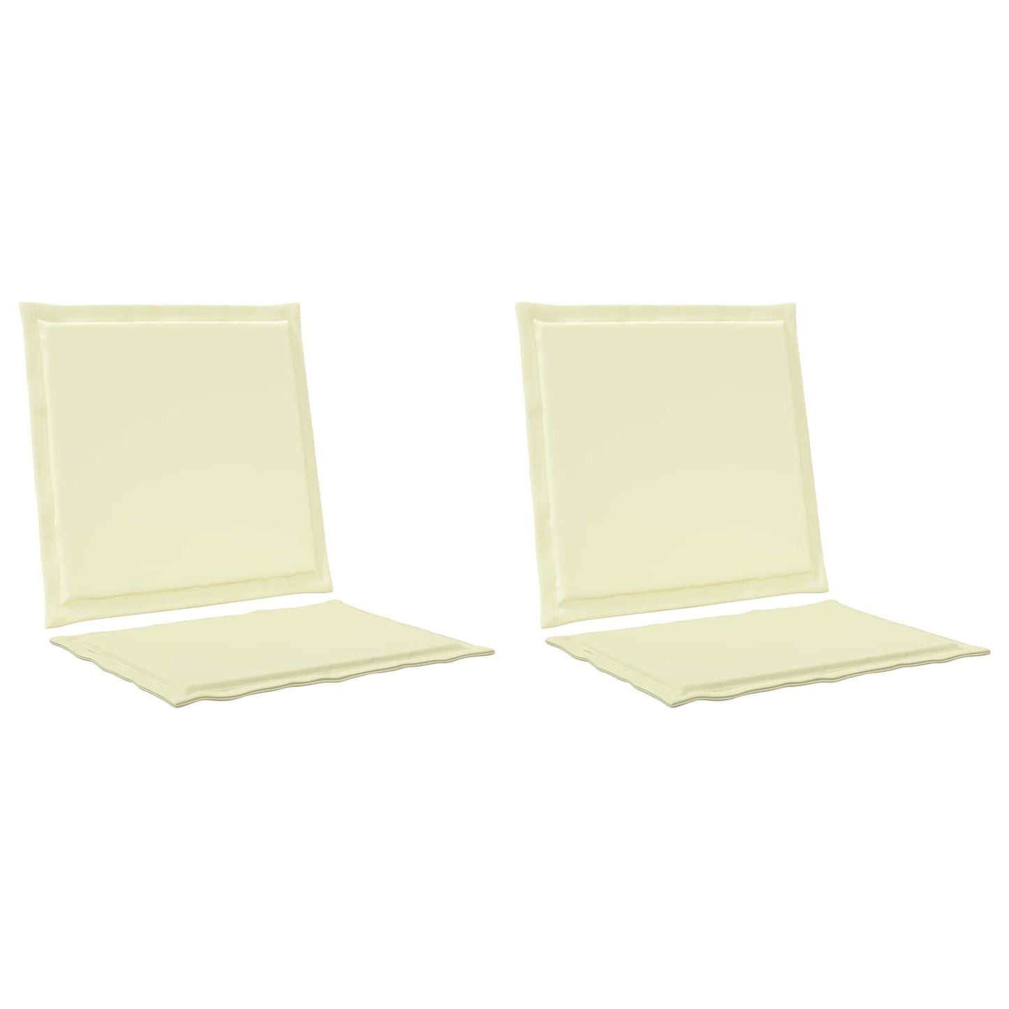 Sæde- og rygpuder 2 pcs Cremefarvet 47 x 45 x 2 cm Polyester