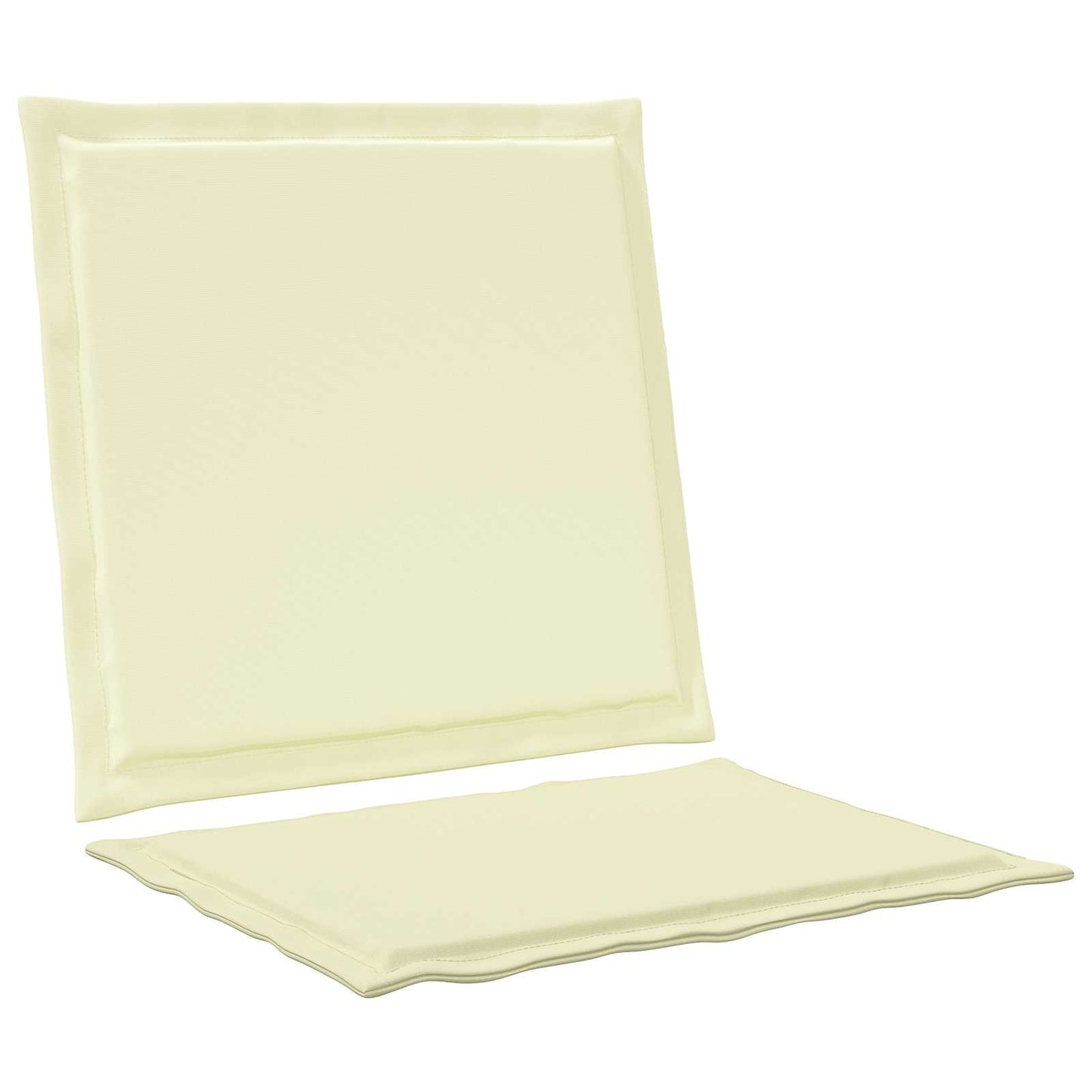 Sæde- og rygpuder 2 pcs Cremefarvet 47 x 45 x 2 cm Polyester