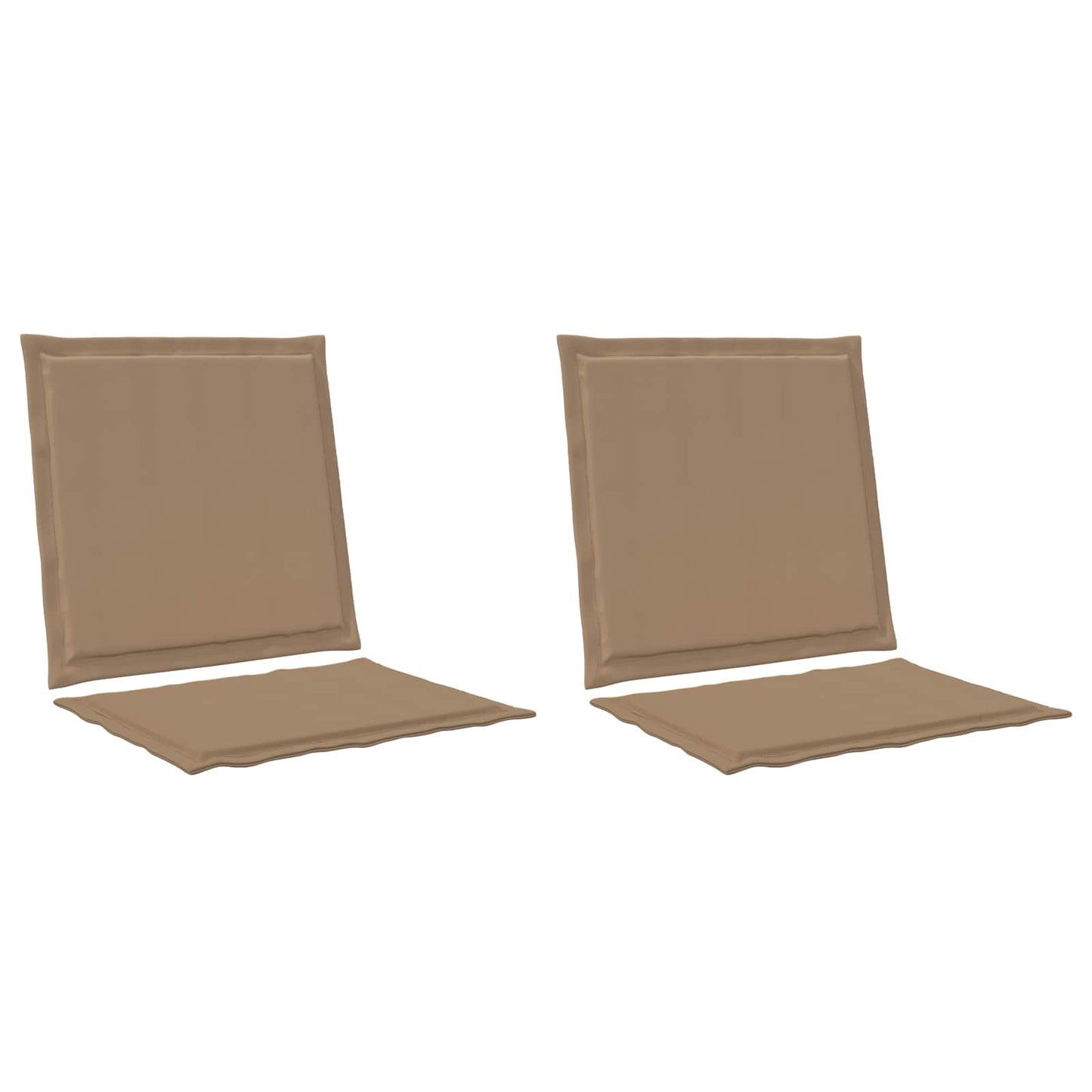 Sæde- og rygpuder 2 pcs Gråbrun 47 x 45 x 2 cm Polyester