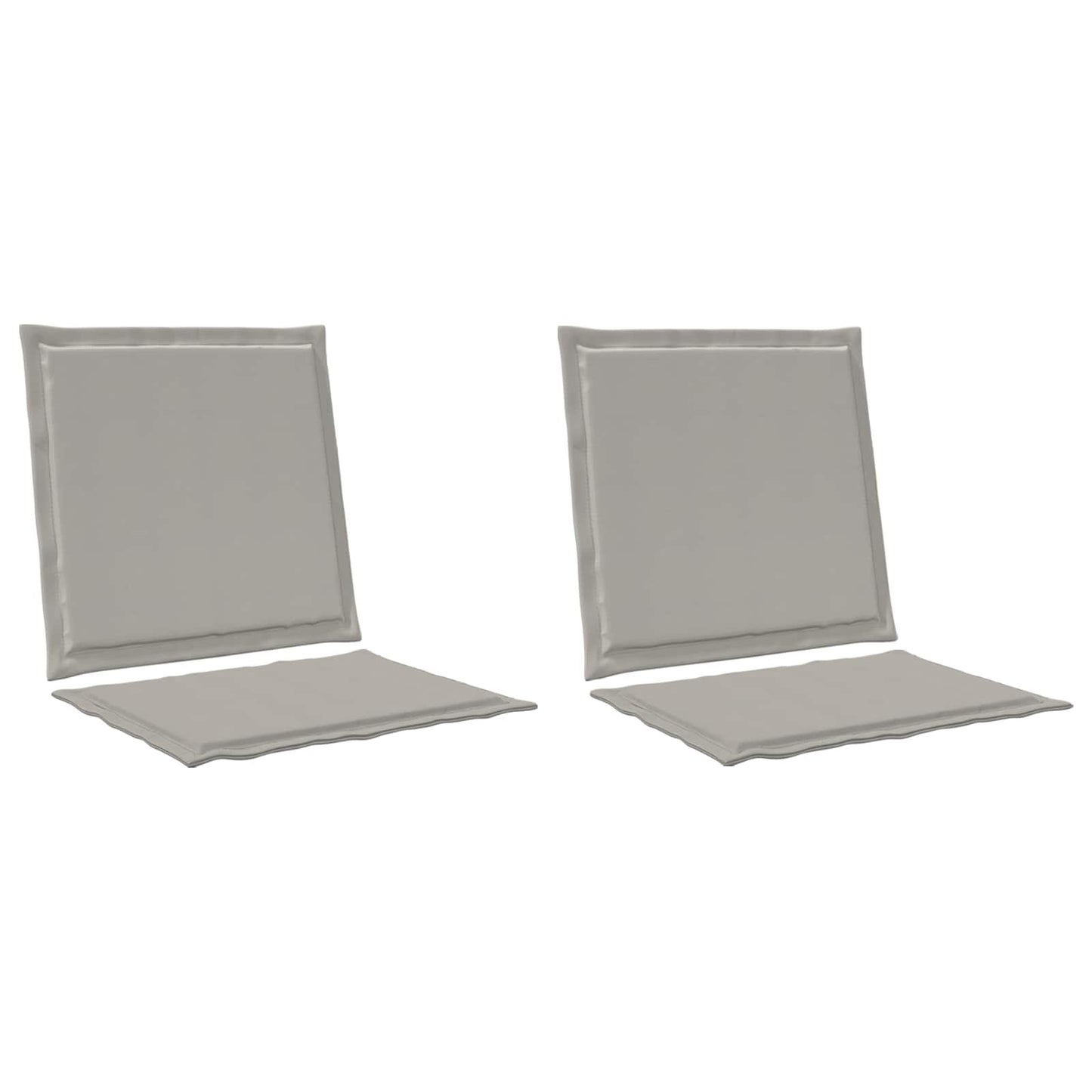 Sæde- og rygpuder 2 pcs Lysegrå 47 x 45 x 2 cm Polyester