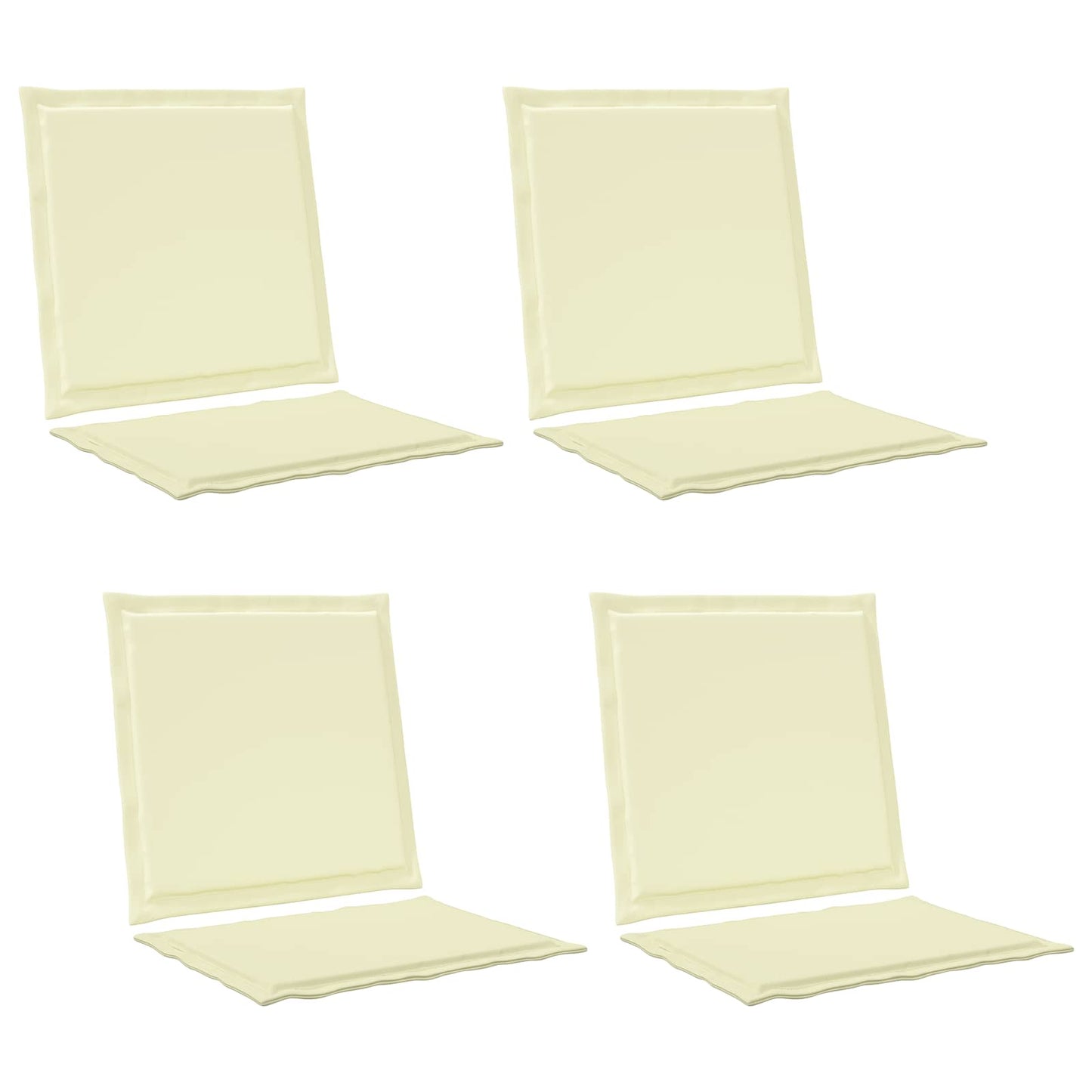 Sæde- og rygpuder 4 pcs Cremefarvet 47 x 45 x 2 cm Polyester