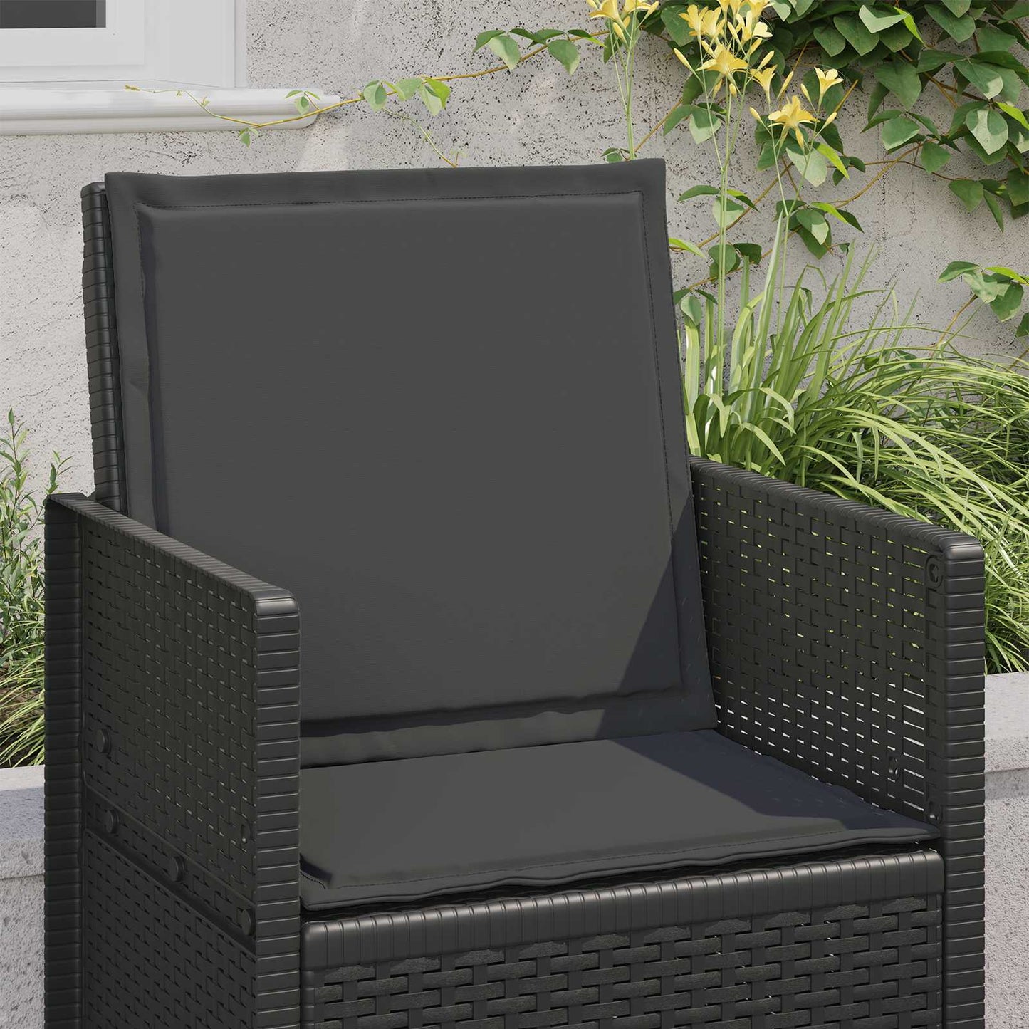 Sæde- og rygpuder 4 pcs Antracit 47 x 45 x 2 cm Polyester