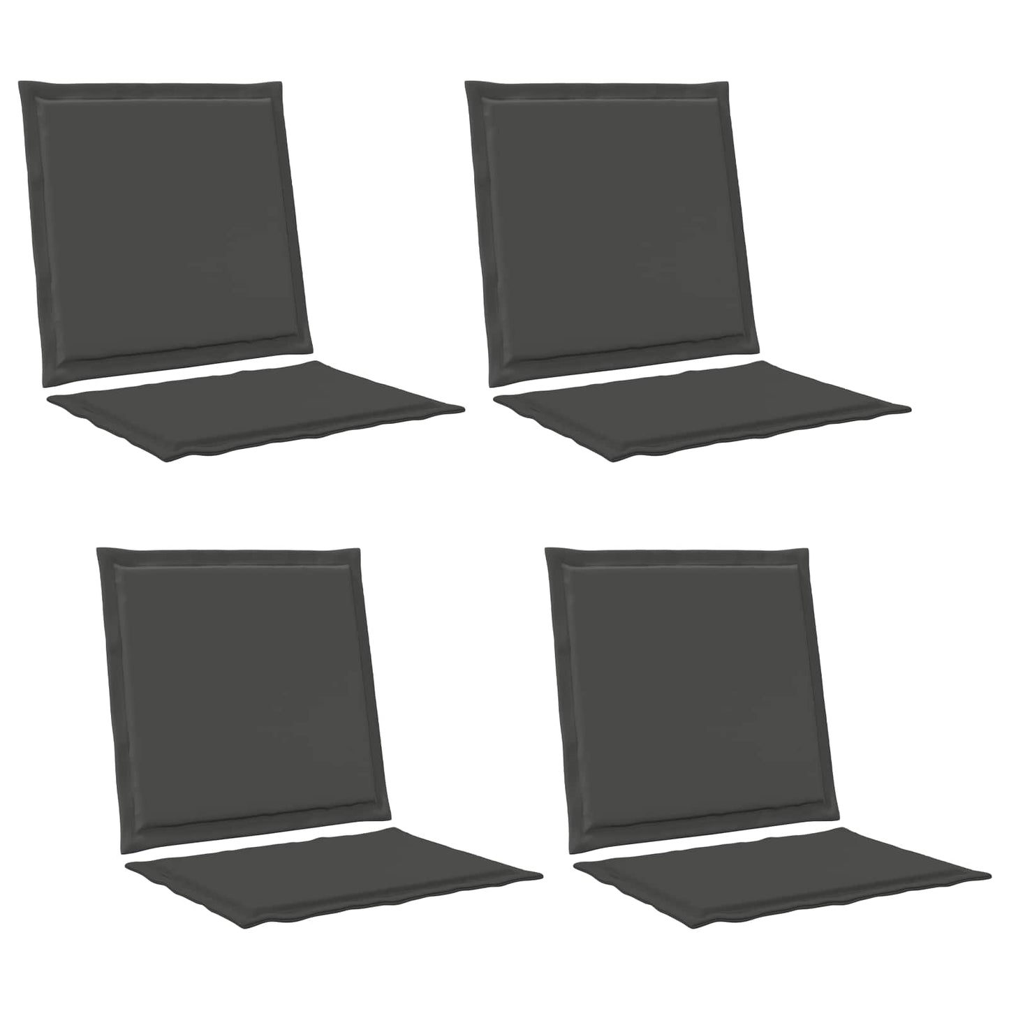 Sæde- og rygpuder 4 pcs Antracit 47 x 45 x 2 cm Polyester