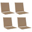 Sæde- og rygpuder 4 pcs Gråbrun 47 x 45 x 2 cm Polyester