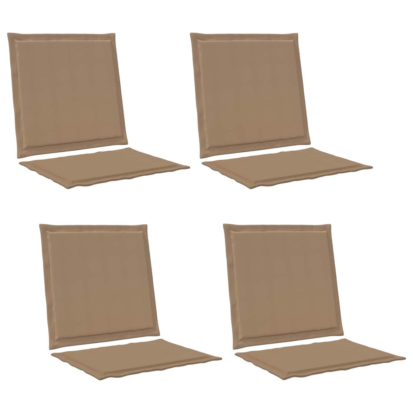 Sæde- og rygpuder 4 pcs Gråbrun 47 x 45 x 2 cm Polyester