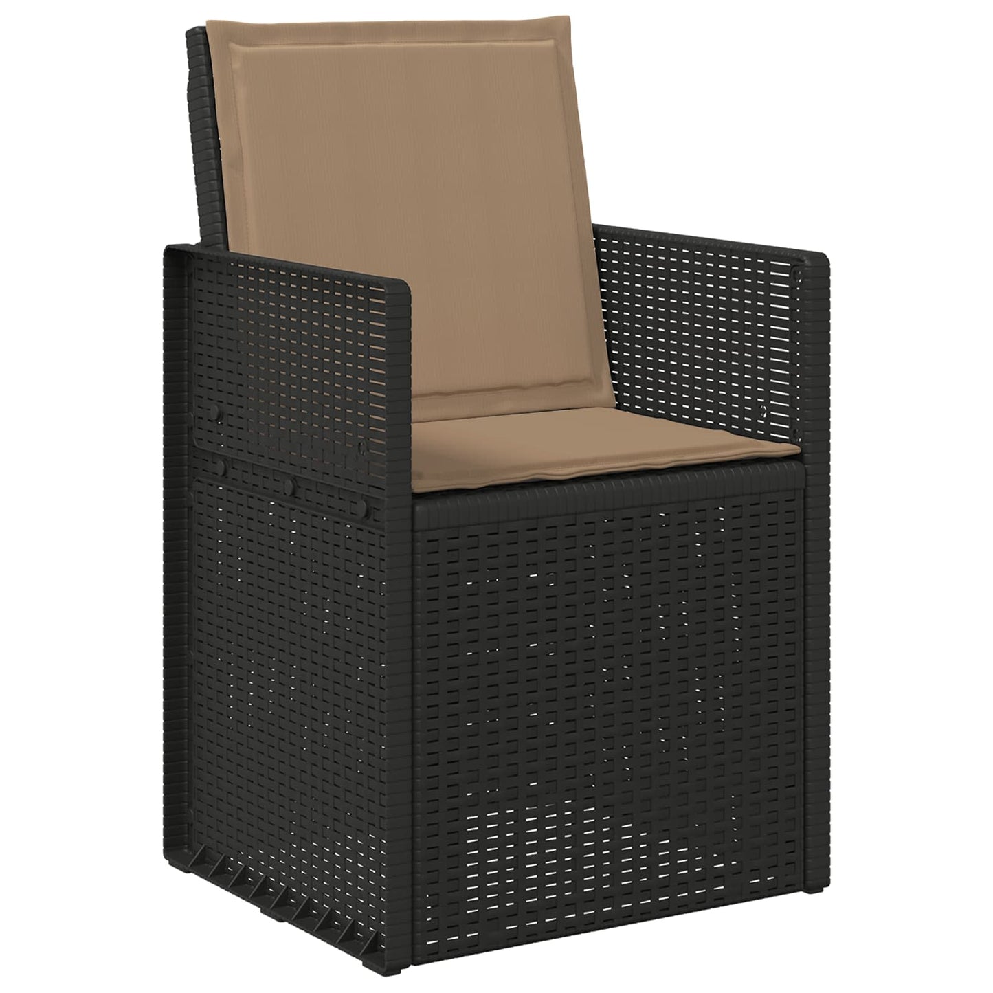 Sæde- og rygpuder 4 pcs Gråbrun 47 x 45 x 2 cm Polyester