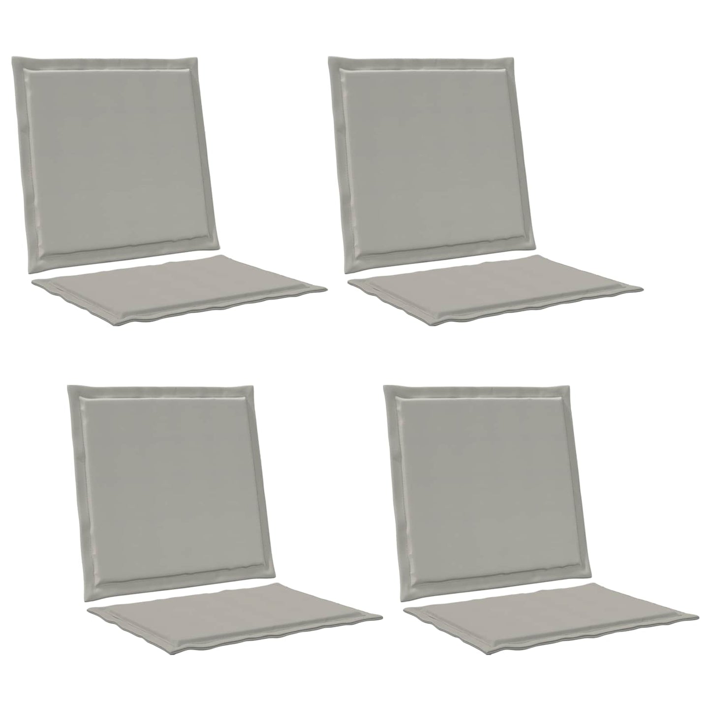 Sæde- og rygpuder 4 pcs Lysegrå 47 x 45 x 2 cm Polyester