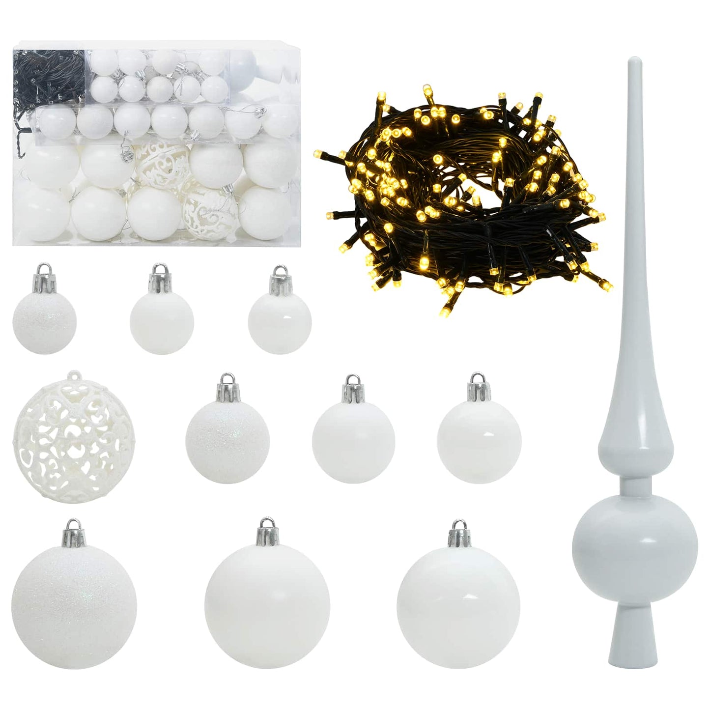 Kunstigt Hinged Juletræ med 150 LED'er Hvid 120 cm PVC og Stål