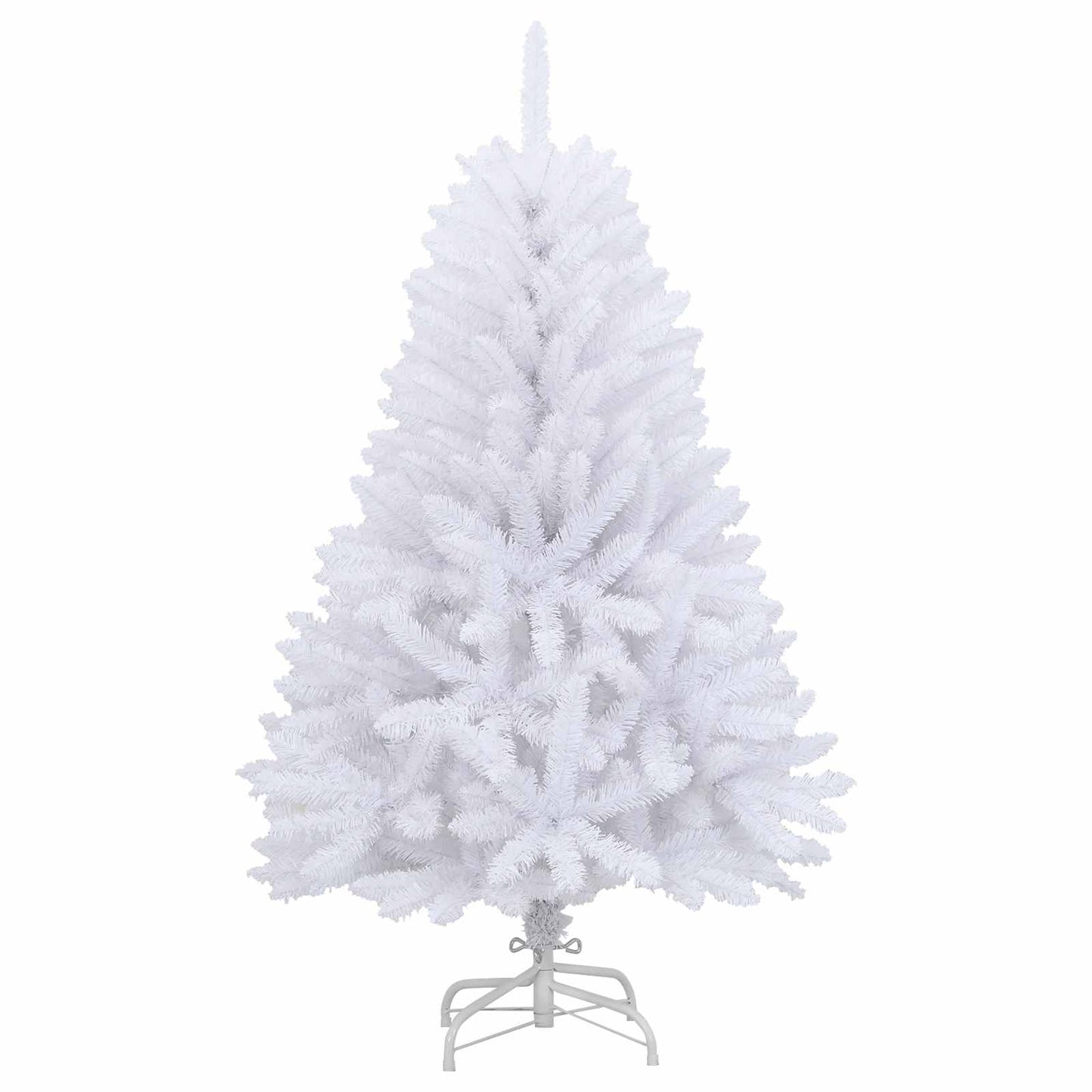 Kunstigt Hinged Juletræ med 150 LED'er Hvid 120 cm PVC og Stål