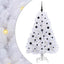 Kunstigt Hinged Juletræ med 150 LED'er Hvid 150 cm PVC og Stål