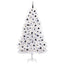 Kunstigt Hinged Juletræ med 300 LED'er Hvid 210 cm PVC og Stål