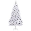 Kunstigt Hinged Juletræ med 300 LED'er Hvid 240 cm PVC og Stål