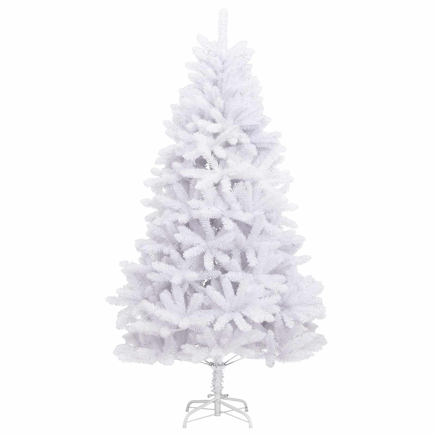 Kunstigt Hinged Juletræ med 300 LED'er Hvid 240 cm PVC og Stål