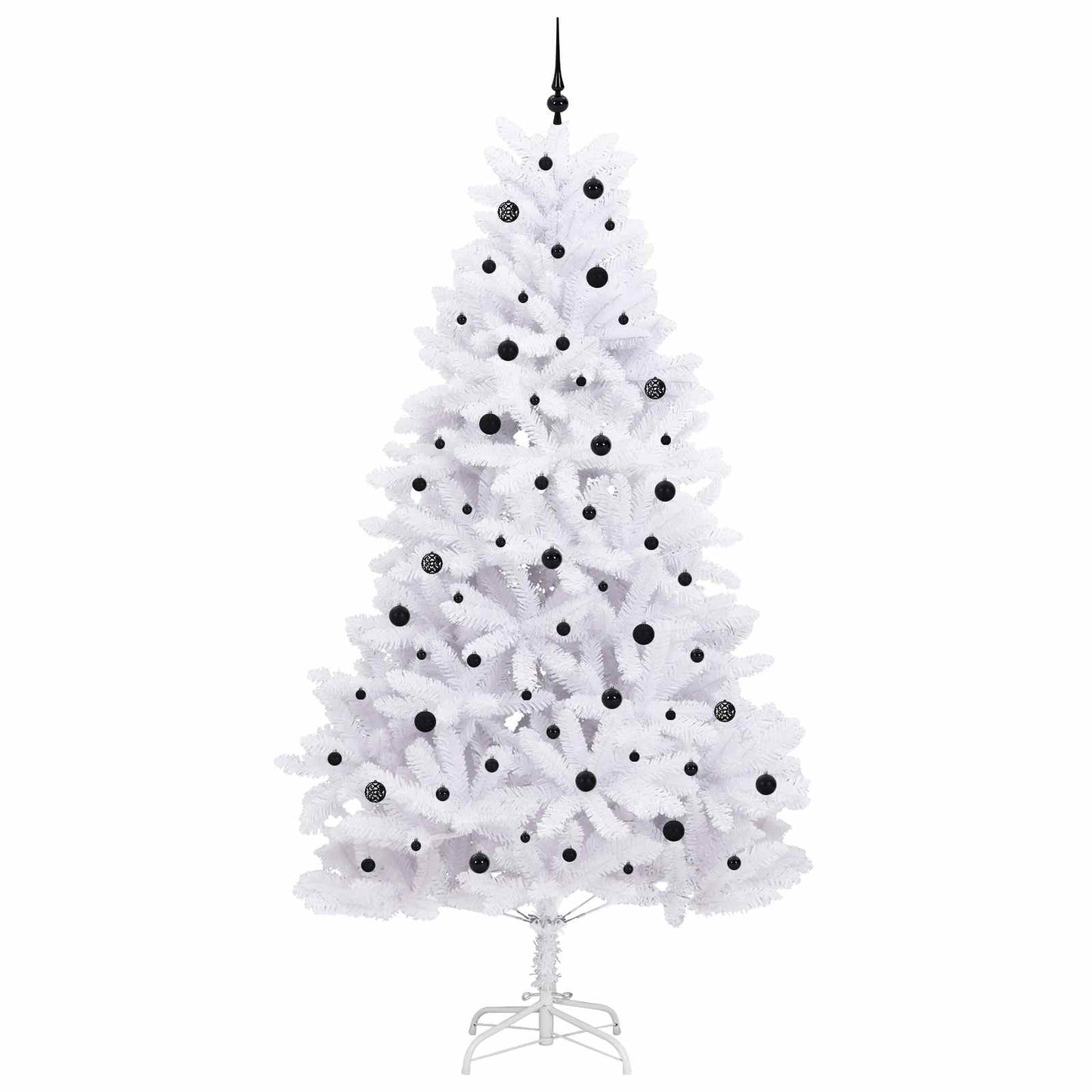 Kunstigt Hinged Juletræ med 300 LED'er Hvid 270 cm PVC og Stål
