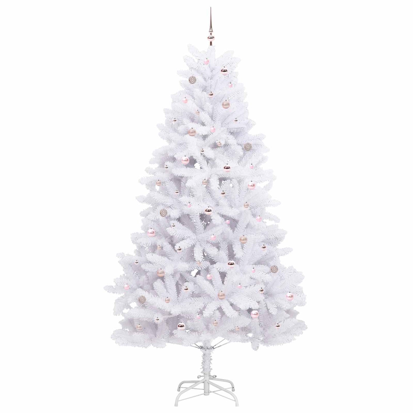 Kunstigt Hinged Juletræ med 300 LED'er Hvid 270 cm PVC og Stål