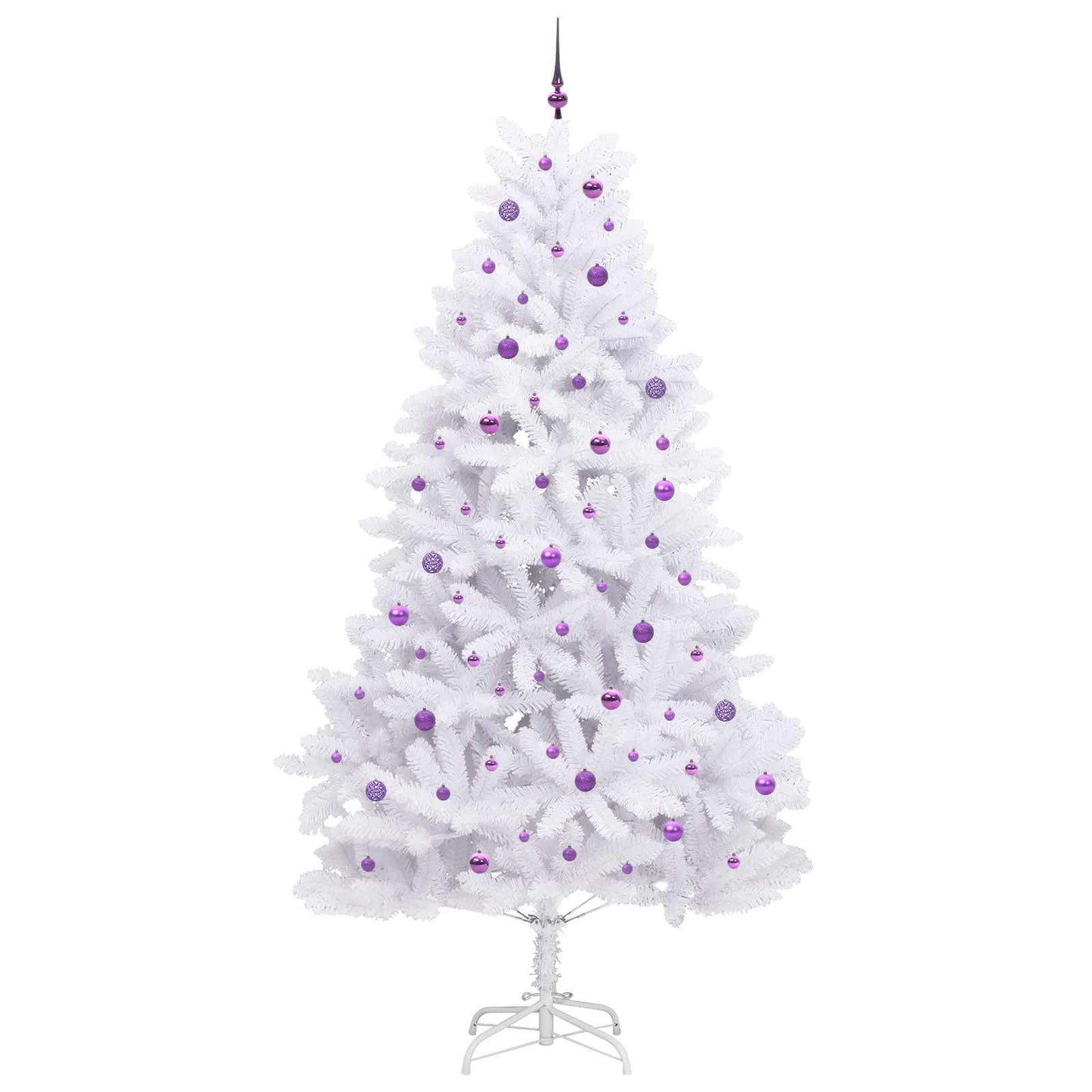 Kunstigt Hinged Juletræ med 300 LED'er Hvid 270 cm PVC og Stål