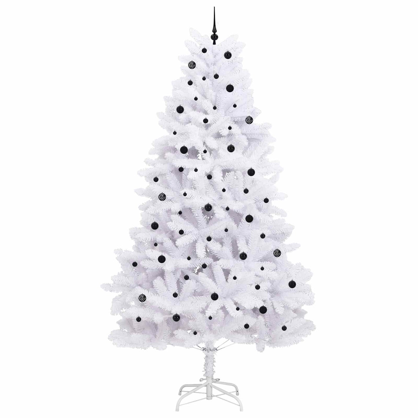 Kunstigt Hinged Juletræ med 300 LED'er Hvid 300 cm PVC og Stål