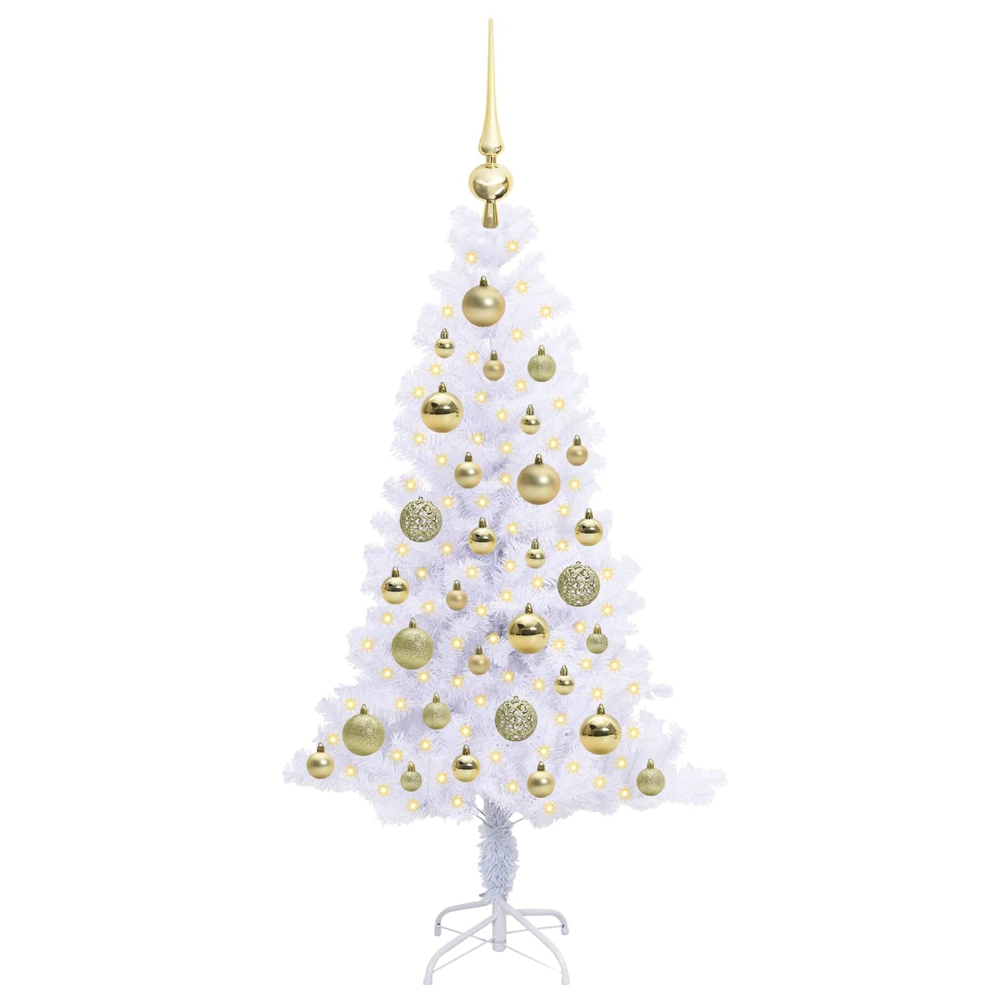 Kunstigt juletræ med 150 LED'er Hvid 120 cm PVC og Stål