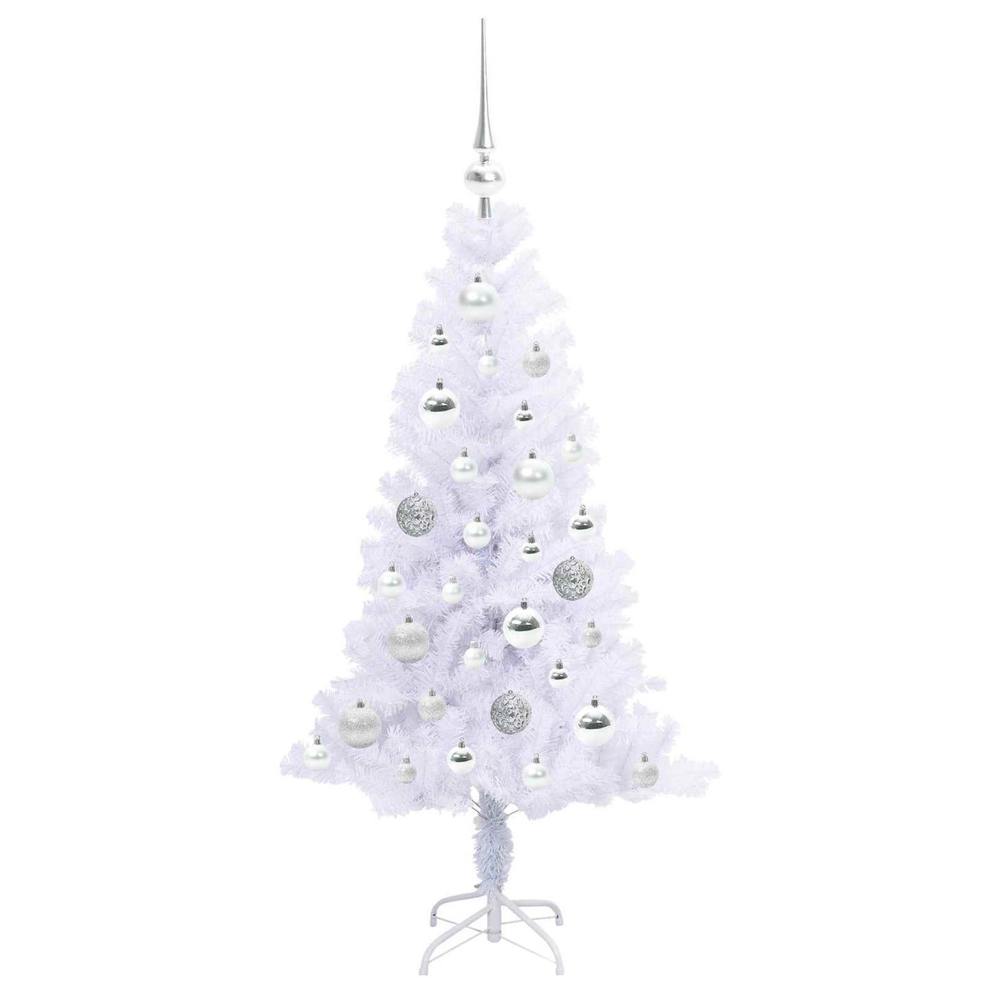 Kunstigt juletræ med 150 LED'er Hvid 120 cm PVC og Stål