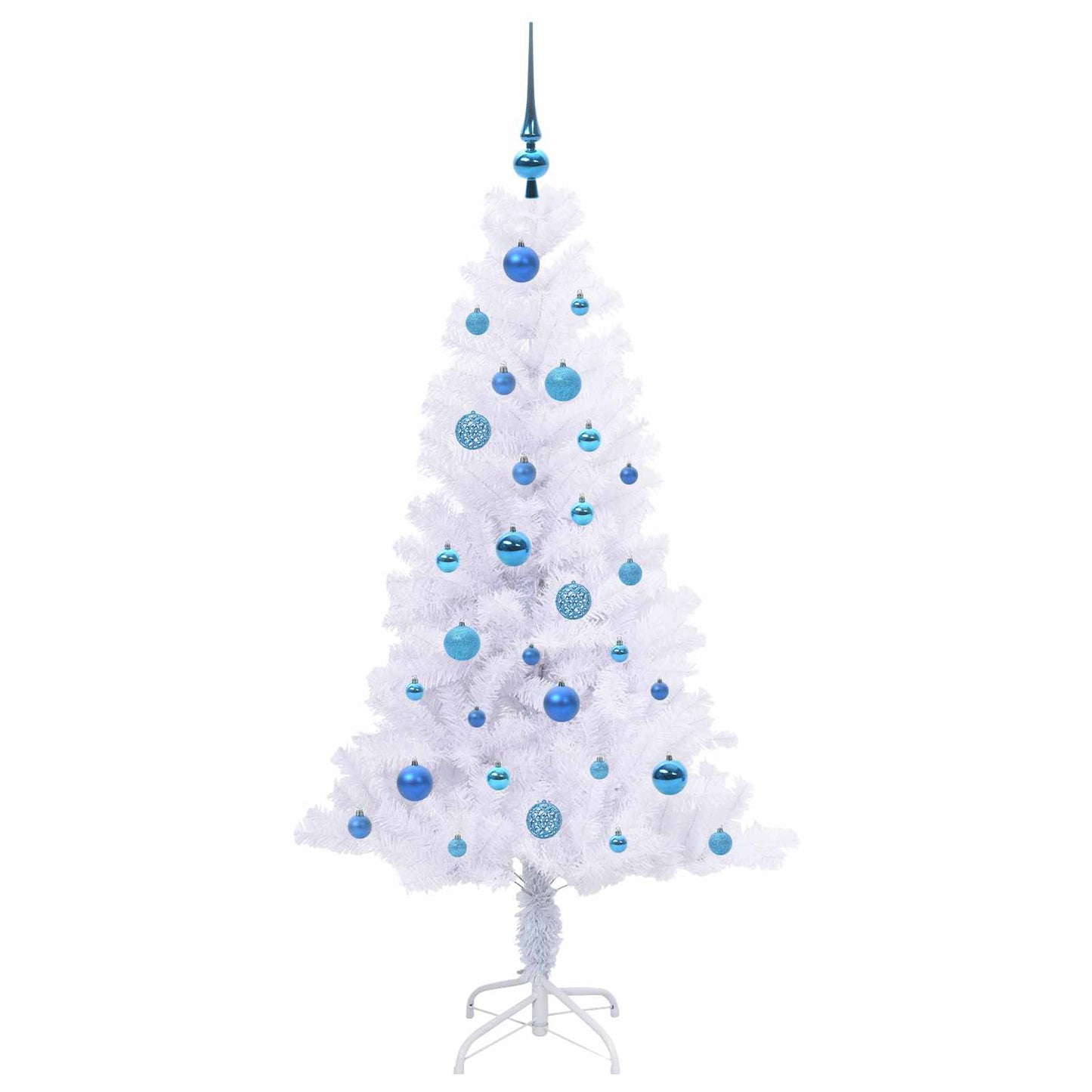 Kunstigt juletræ med 150 LED'er Hvid 150 cm PVC og Stål