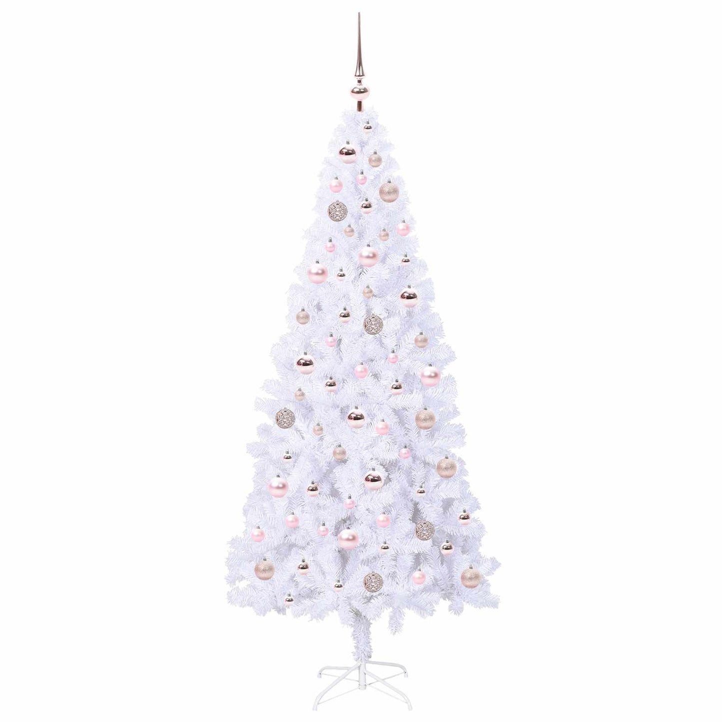 Kunstigt juletræ med 300 LED'er Hvid 180 cm PVC og Stål