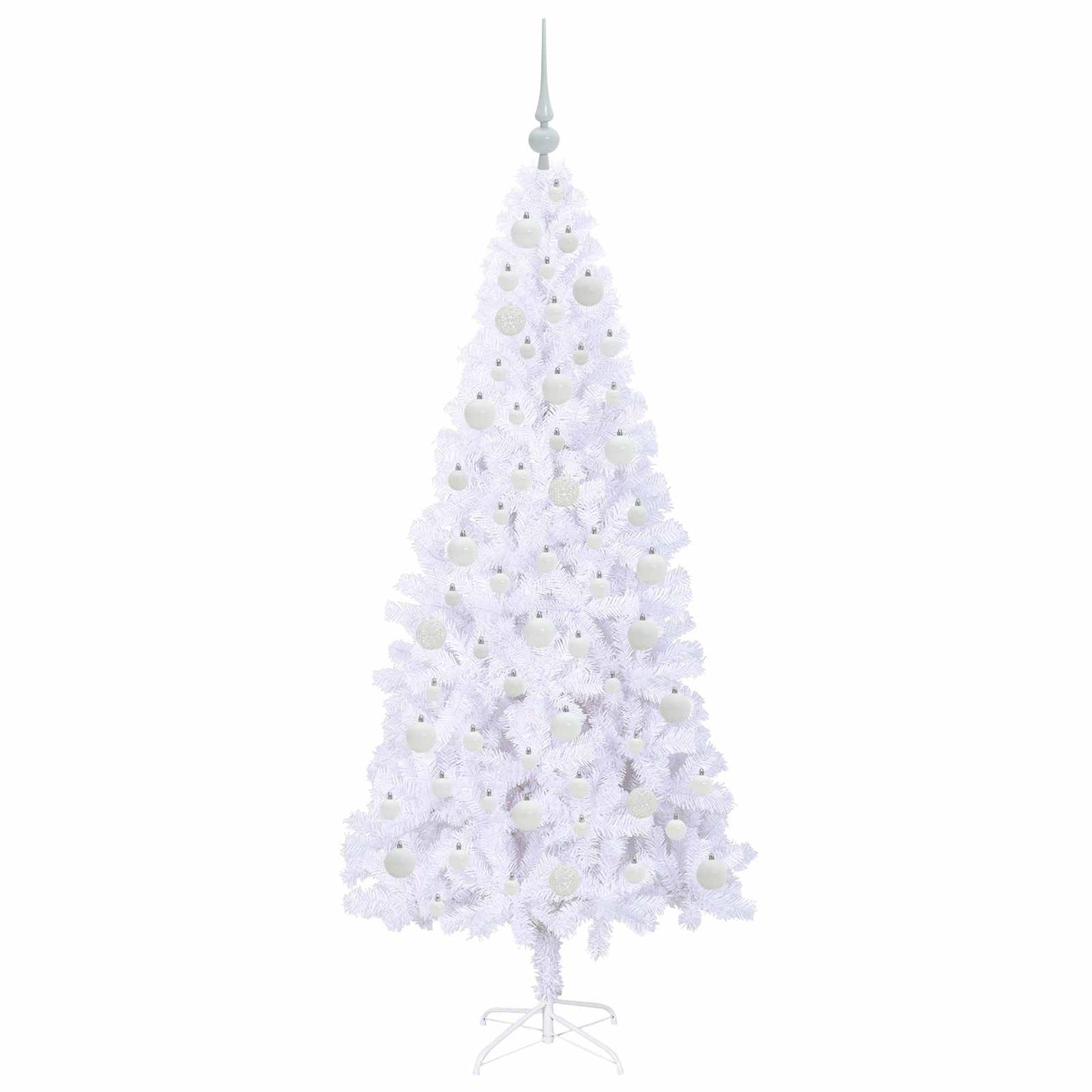 Kunstigt juletræ med 300 LED'er Hvid 180 cm PVC og Stål
