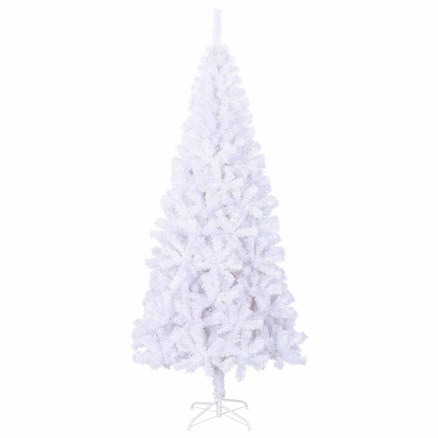 Kunstigt juletræ med 300 LED'er Hvid 210 cm PVC og Stål