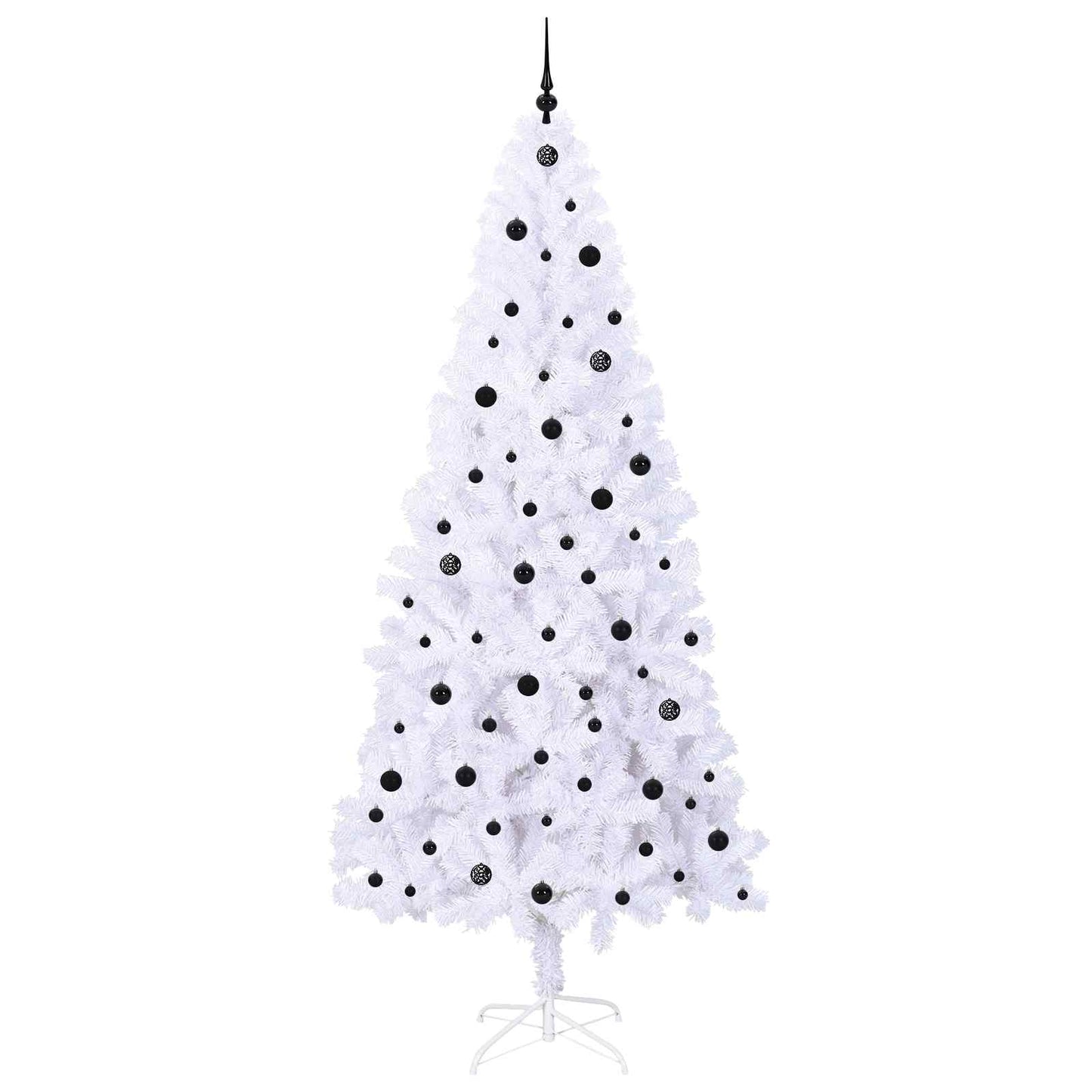 Kunstigt juletræ med 300 LED'er Hvid 240 cm PVC og Stål