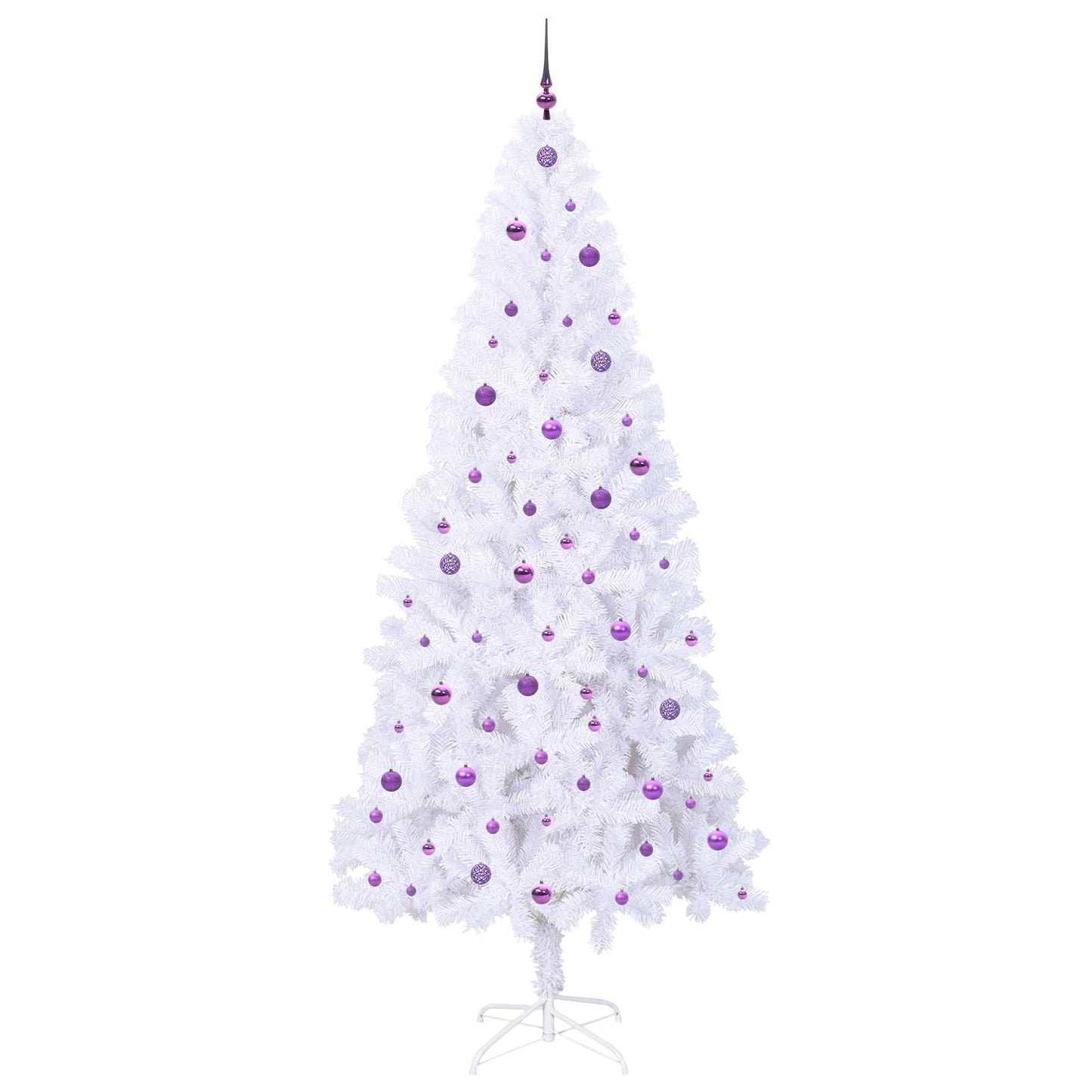 Kunstigt juletræ med 300 LED'er Hvid 240 cm PVC og Stål