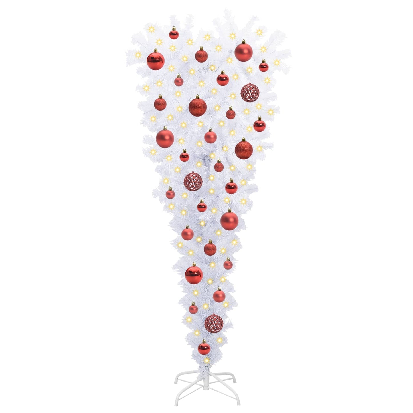 Kunstigt juletræ med 150 LED'er Hvid 120 cm PVC og Stål