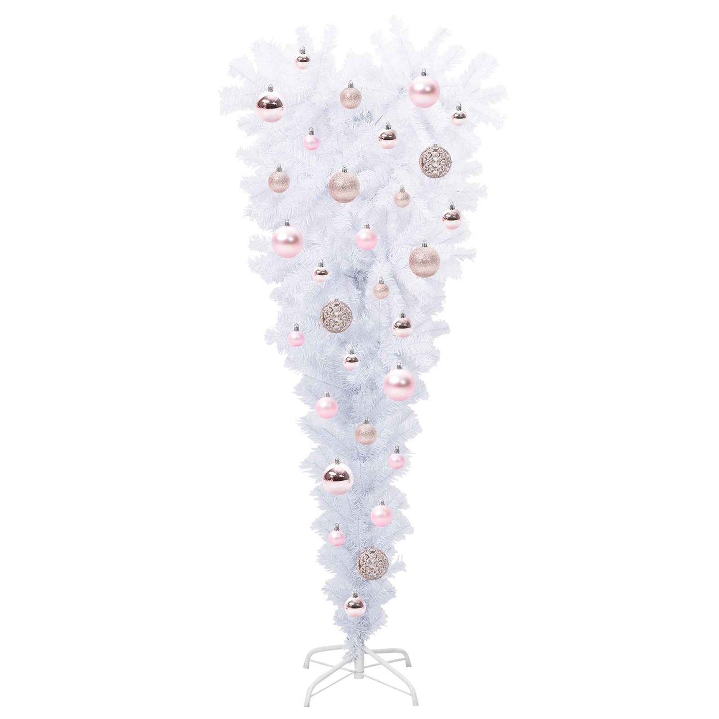 Kunstigt juletræ med 150 LED'er Hvid 120 cm PVC og Stål