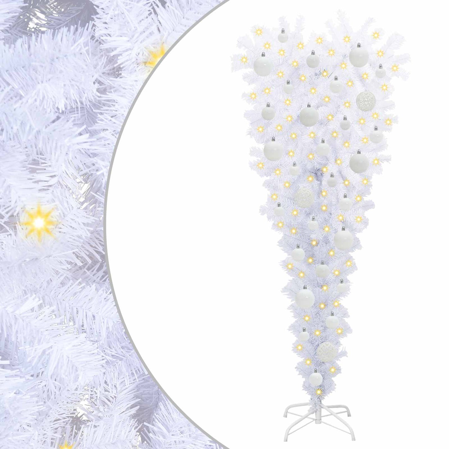 Kunstigt juletræ med 150 LED'er Hvid 120 cm PVC og Stål