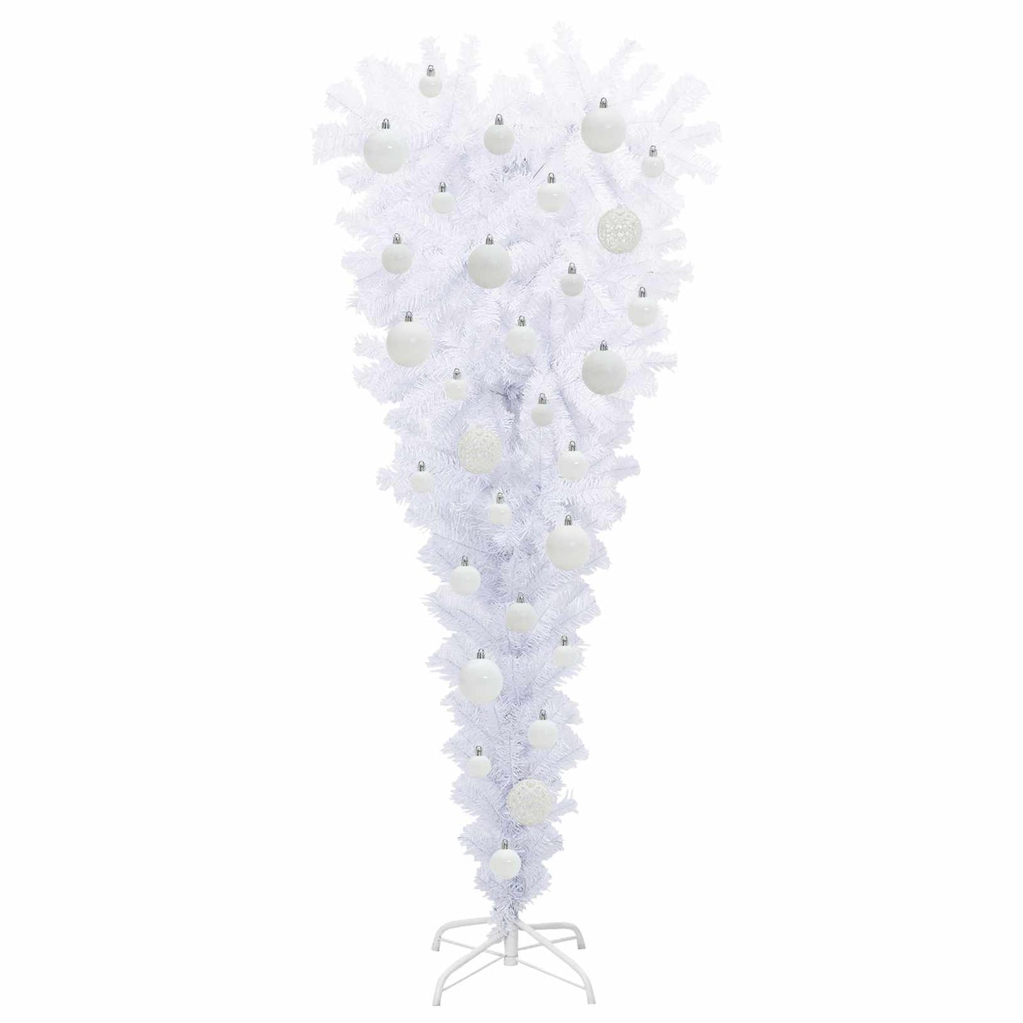 Kunstigt juletræ med 150 LED'er Hvid 120 cm PVC og Stål
