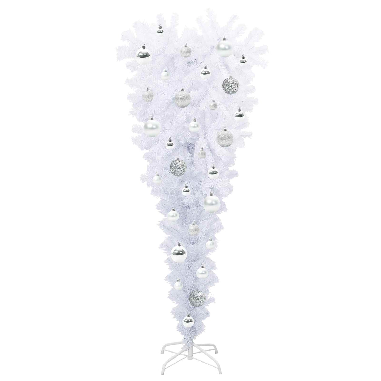 Kunstigt juletræ med 150 LED'er Hvid 120 cm PVC og Stål