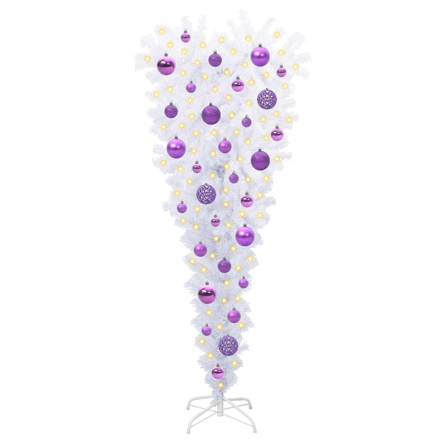 Kunstigt juletræ med 150 LED'er Hvid 120 cm PVC og Stål